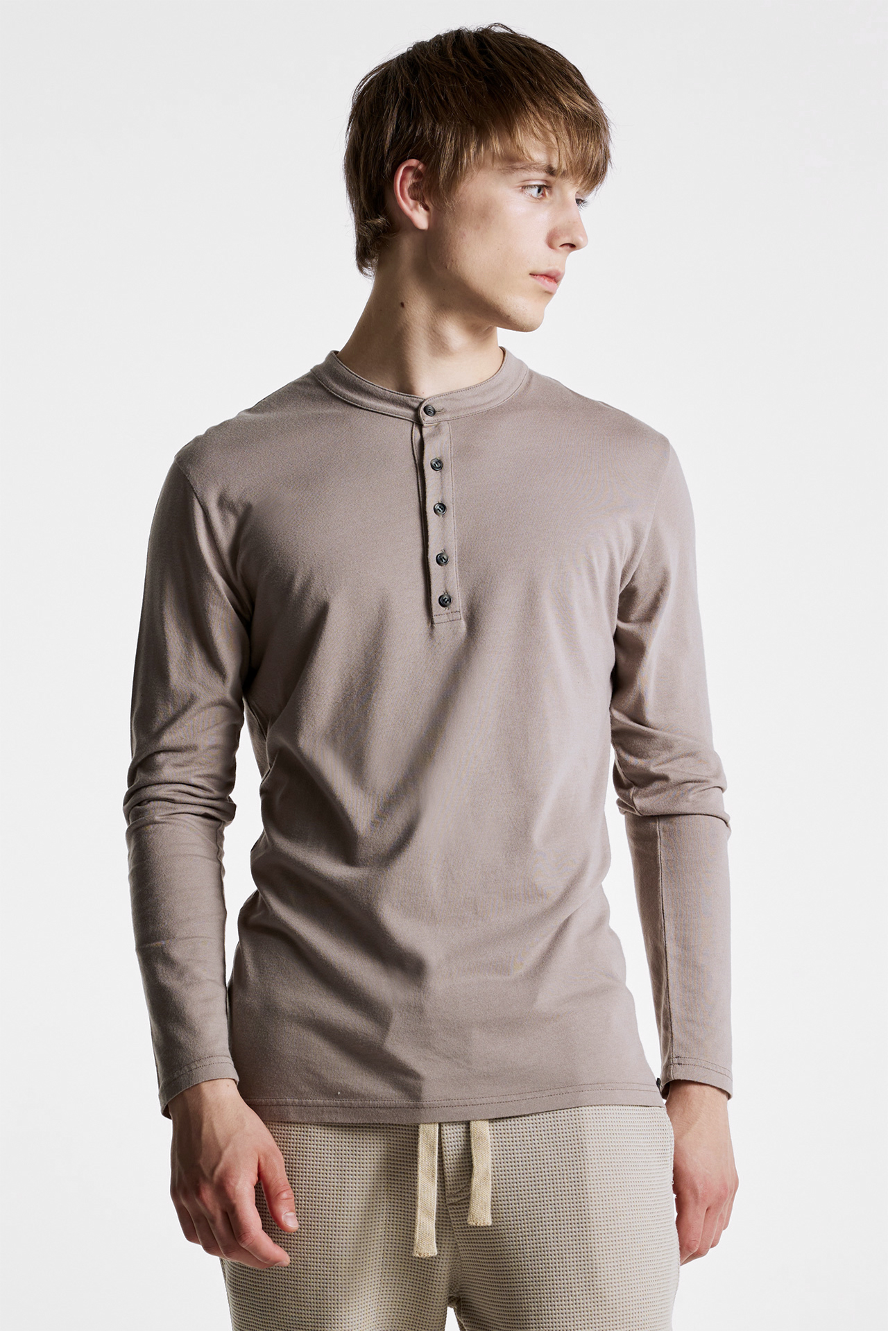 Henley Button-Placket Longsleeve