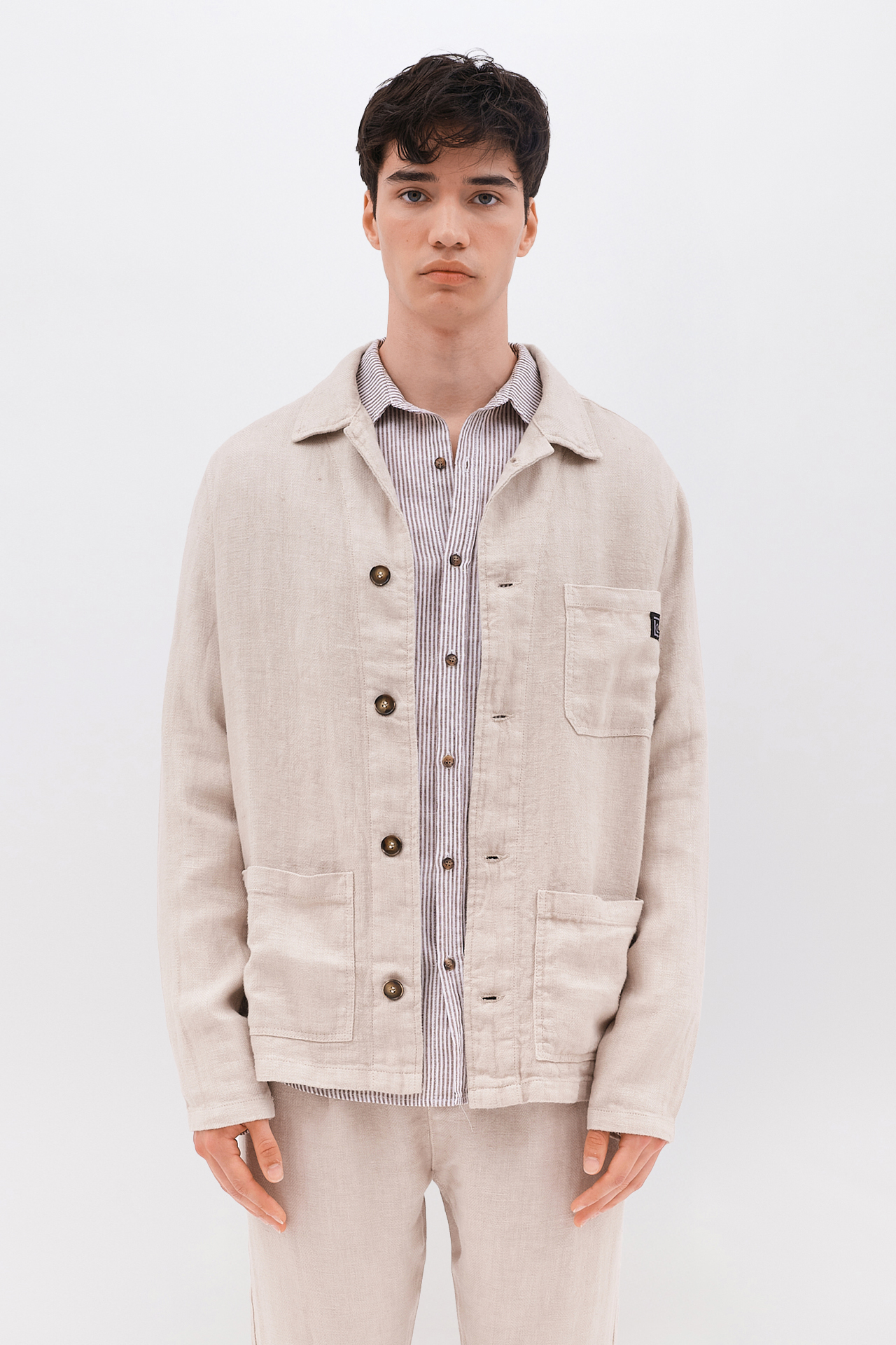 LINEN OVERSHIRT WITH POCKETS