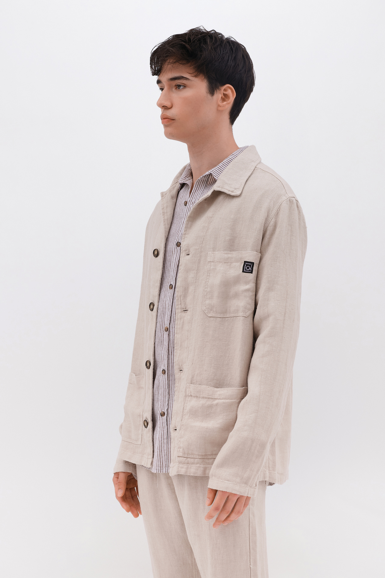 LINEN OVERSHIRT WITH POCKETS