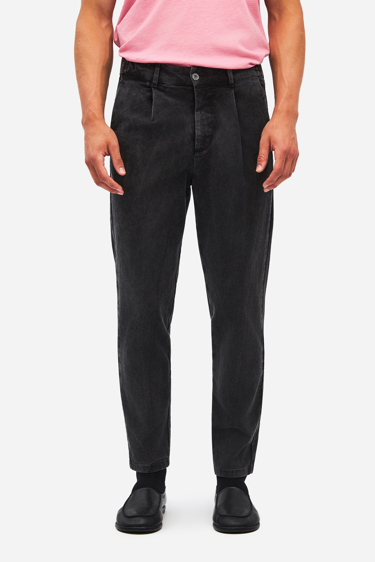 PIQUET PLEATED PANTS