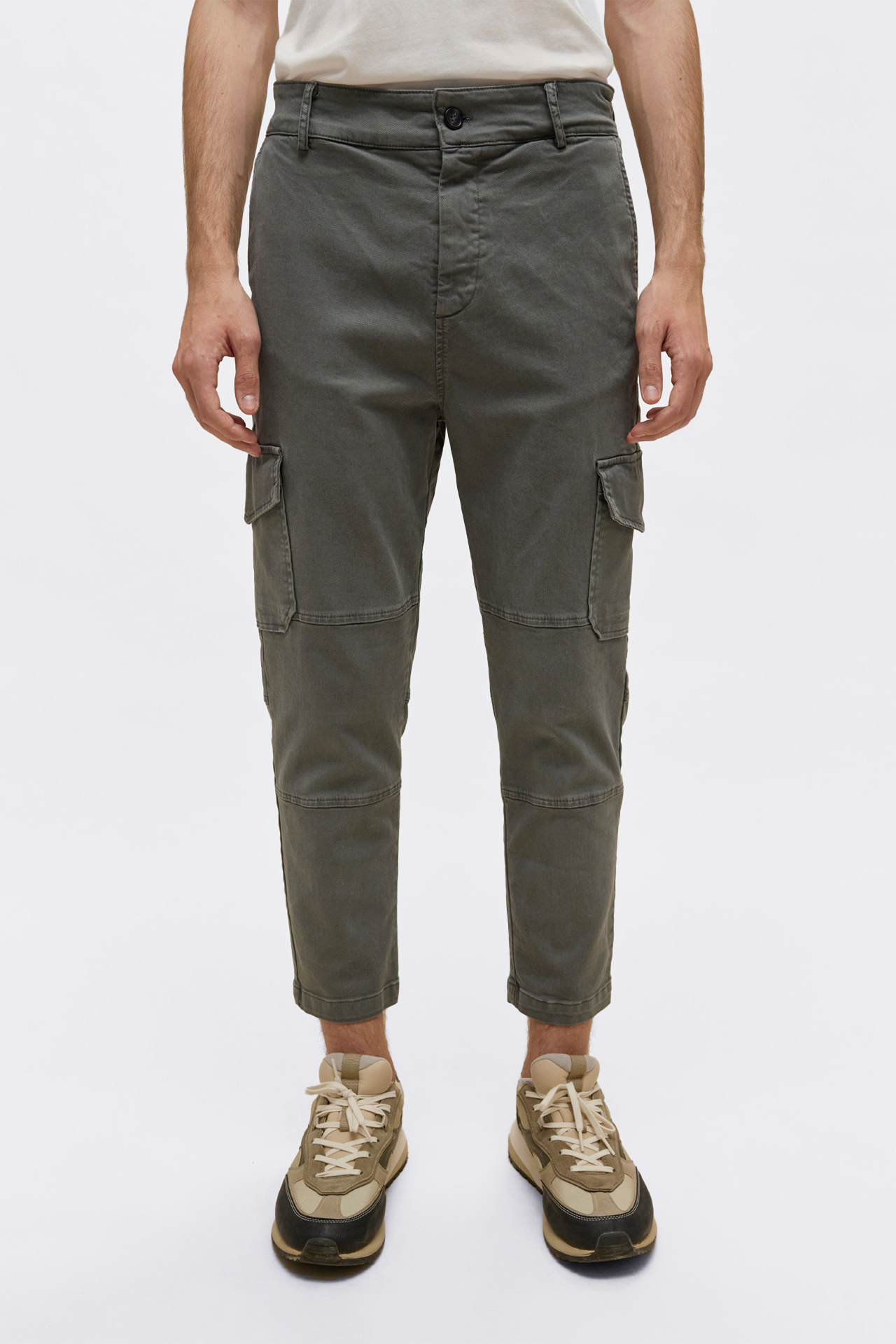 Men Dirty Laundry Cargo Trousers - Grey