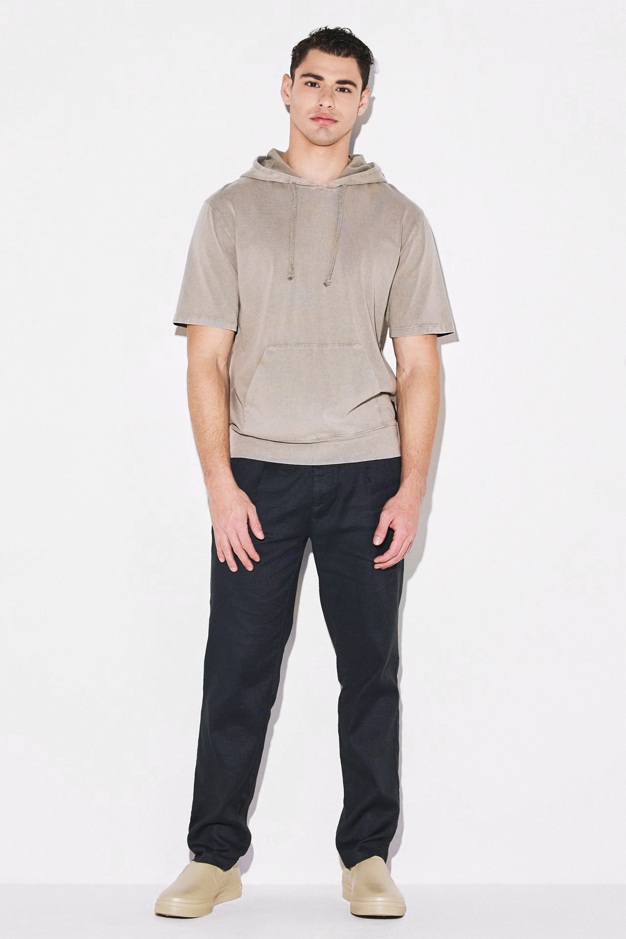 PLEATED CHINO DRAWSTRING PANTS