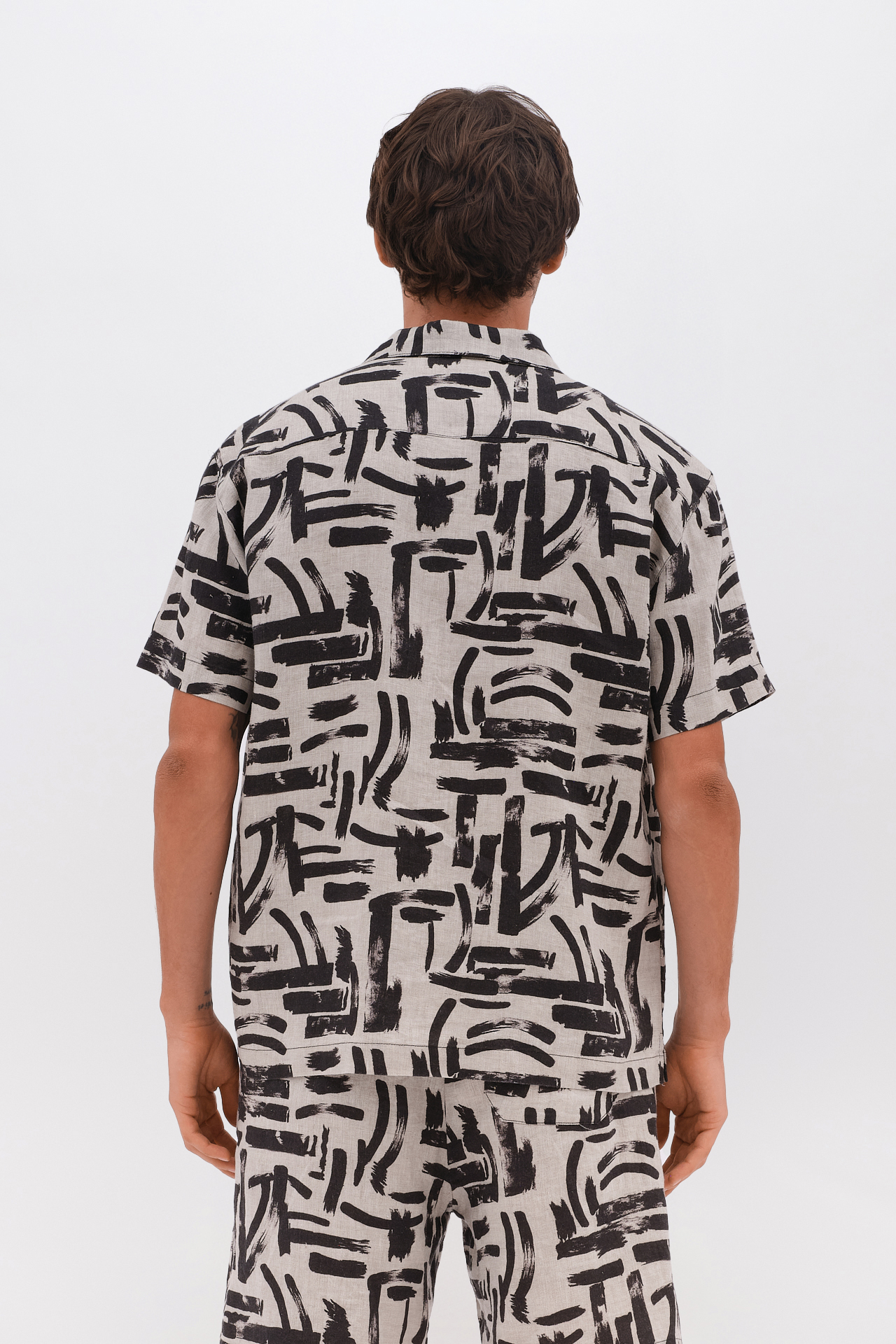 ABSTRACT PRINTED LINEN SHIRT