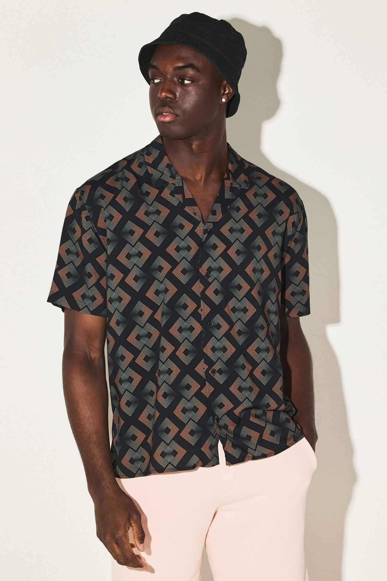 Rombus Camp-Collar Shirt