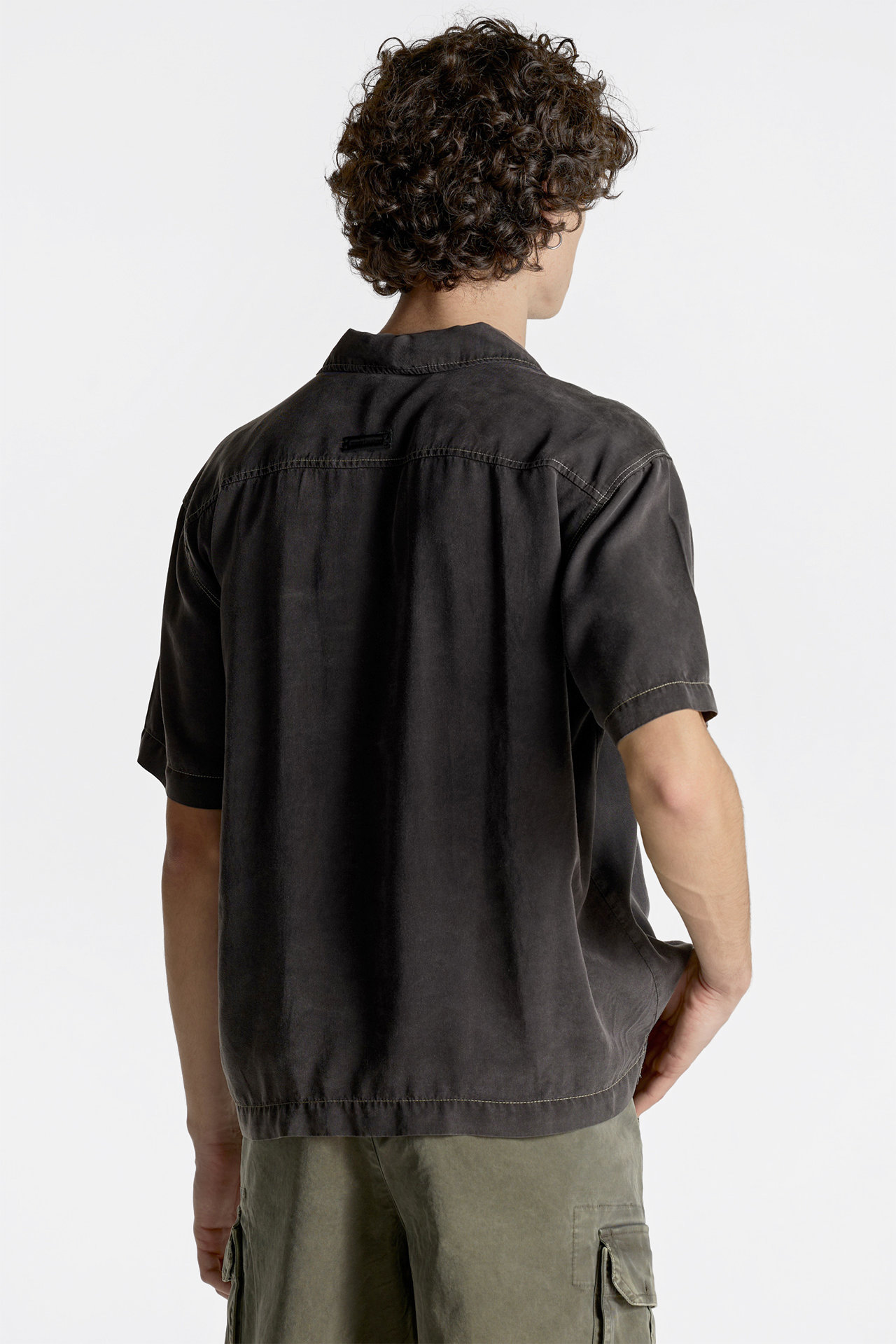 Side Slits Camp-Colar Shirt
