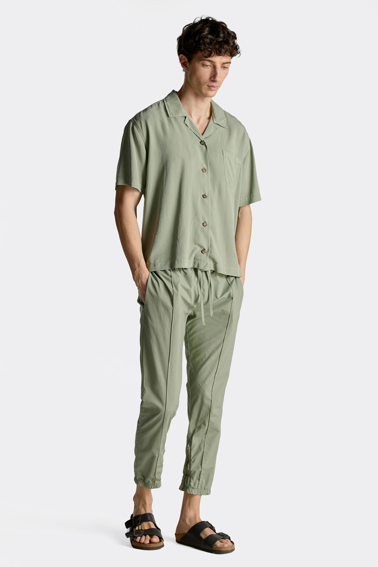 Side Slits Camp-Colar Shirt