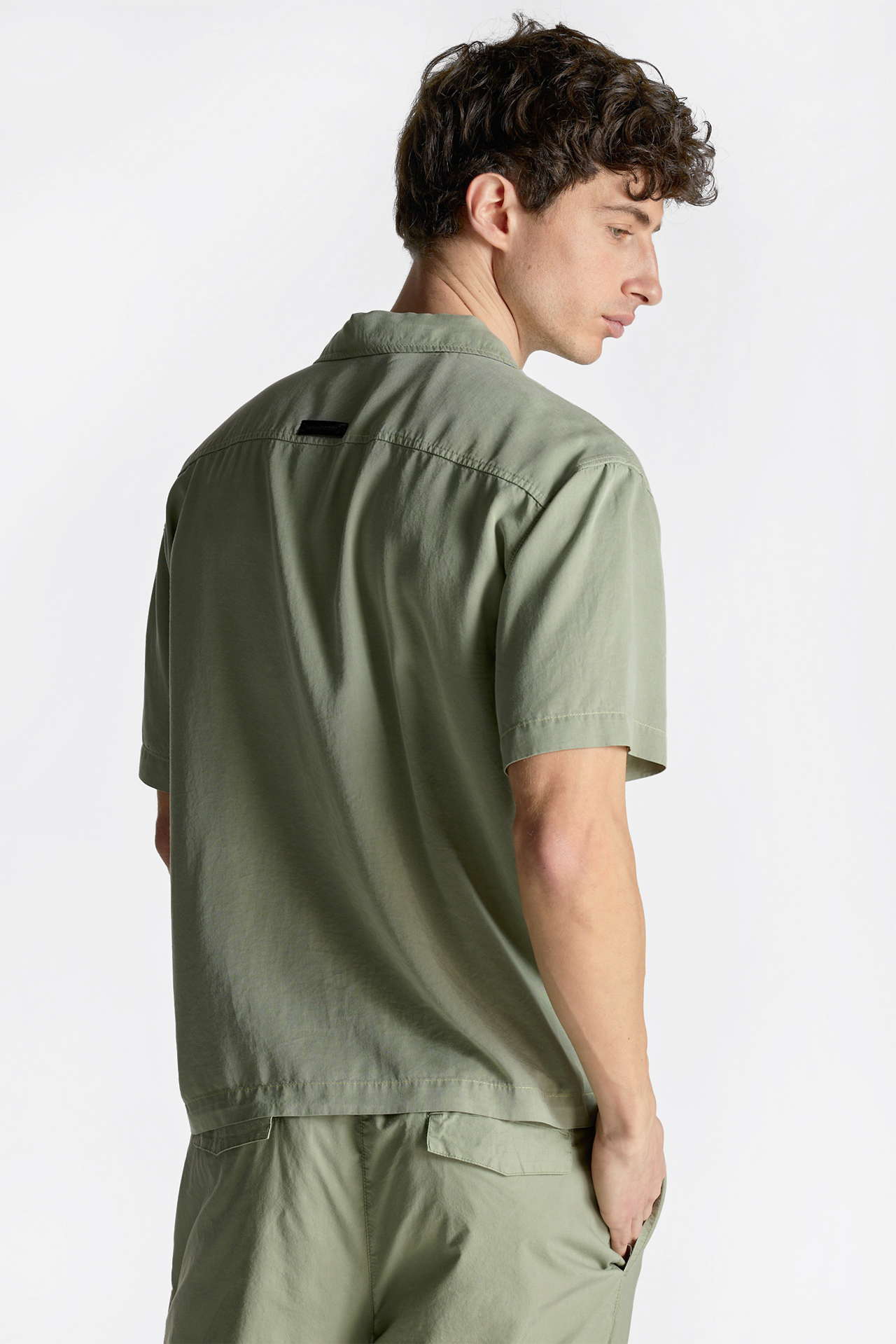Side Slits Camp-Colar Shirt