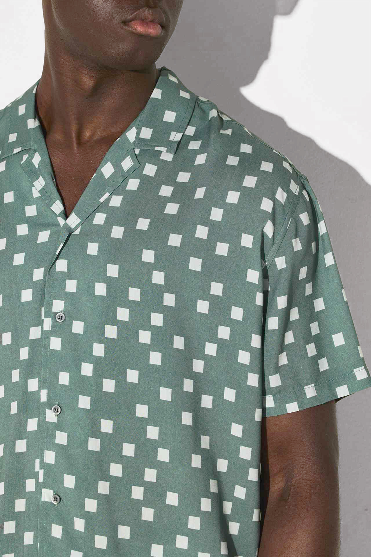 Squares Camp-Collar Shirt