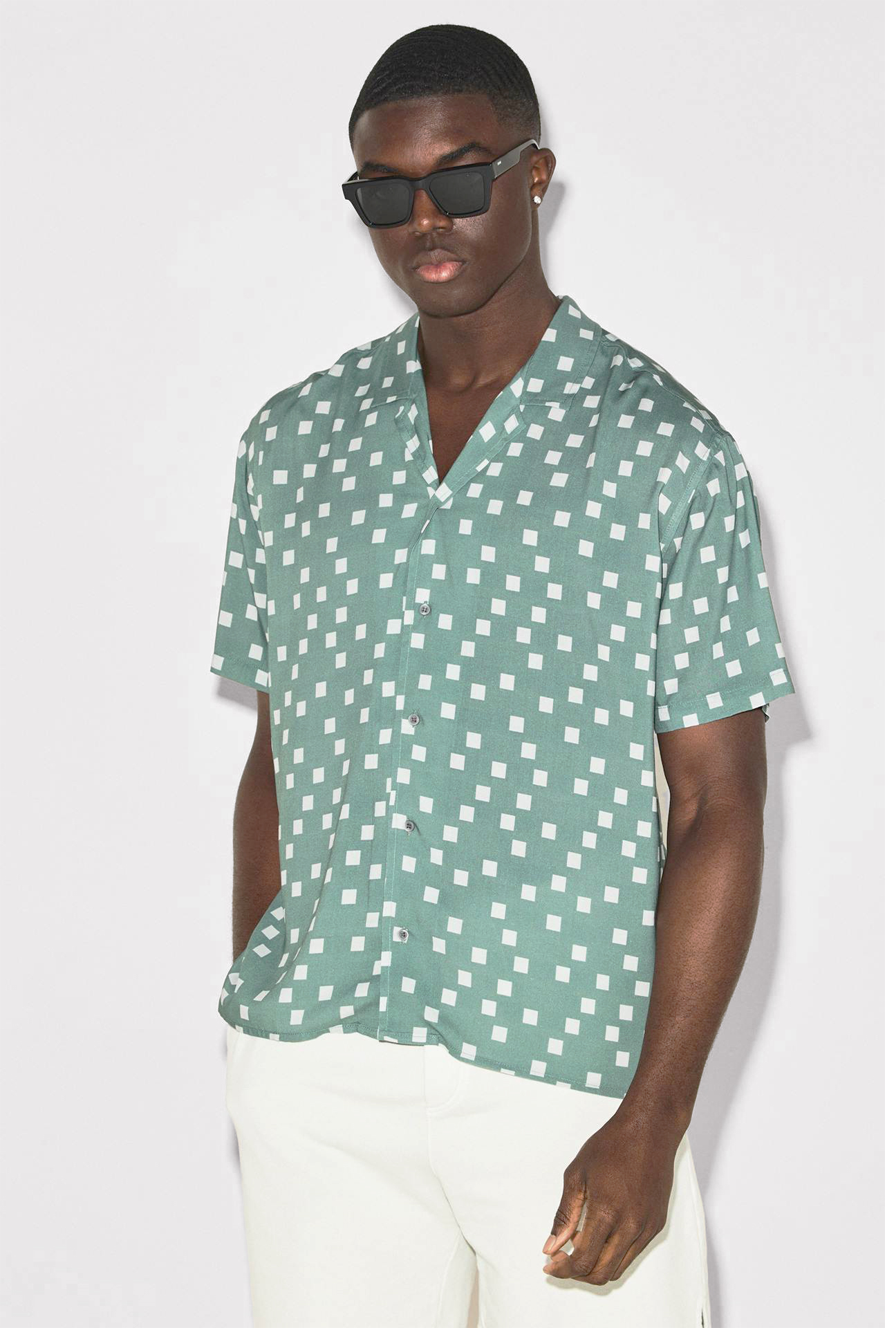 Squares Camp-Collar Shirt