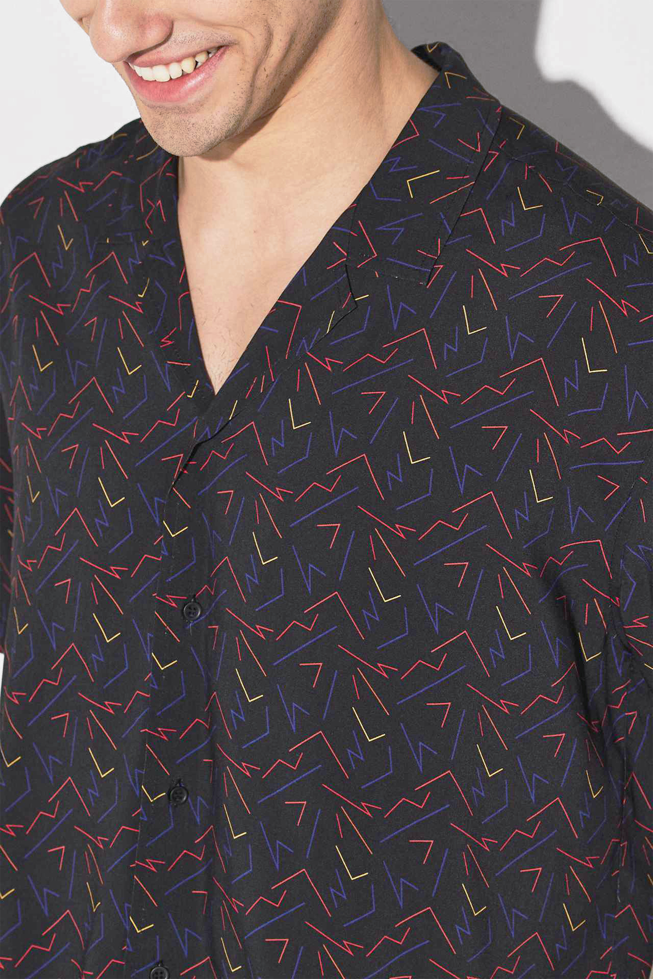 Zig Zag Camp-Collar Shirt