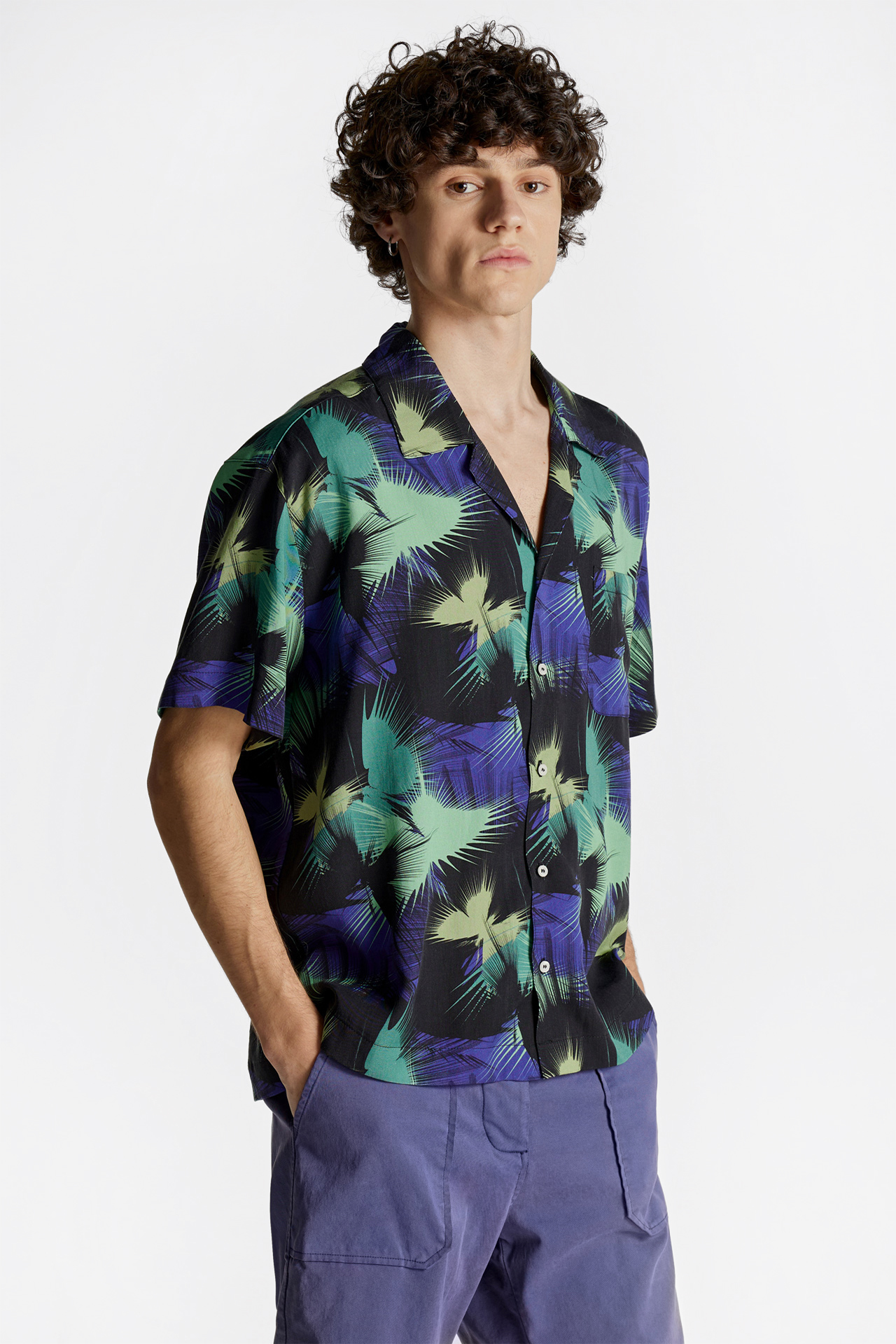 Dark Butterfly Camp-Colar Shirt