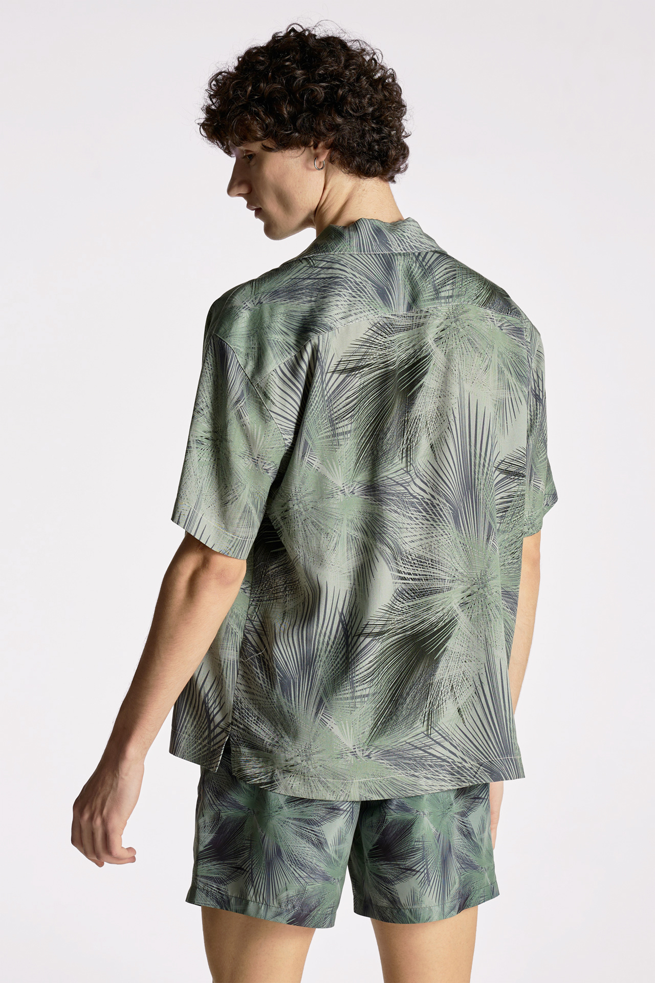 Camo Green Camp-Colar Shirt