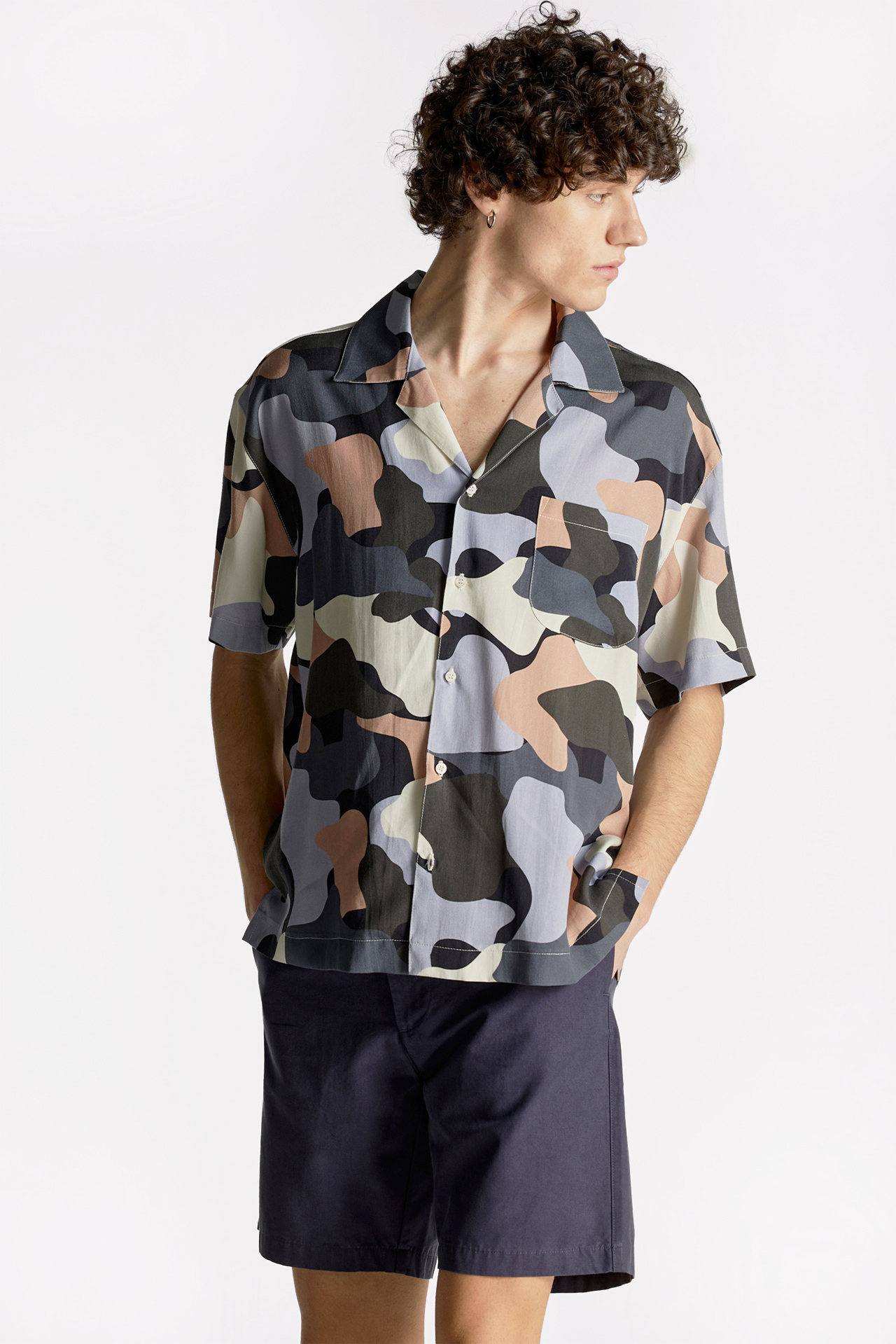 Camo Camp-Colar Shirt