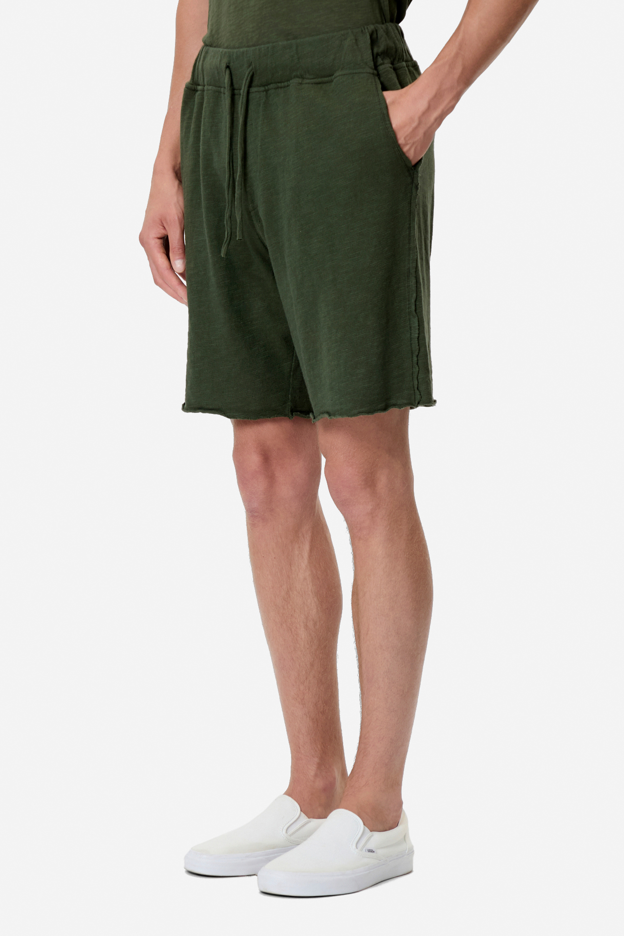 SWEATBERMUDA WITH RAW EDGES