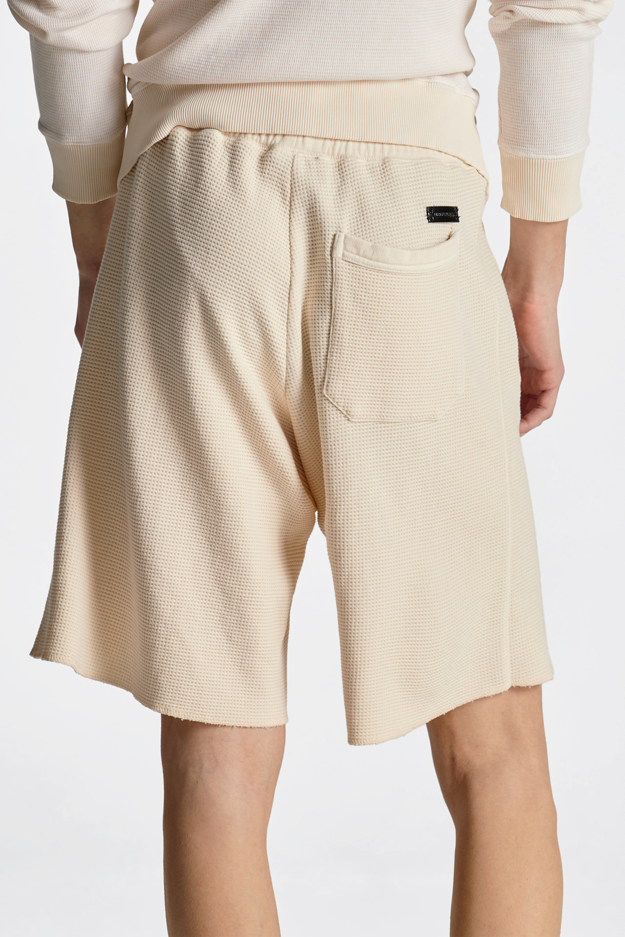 Mixed Fabric Waffle Bermuda