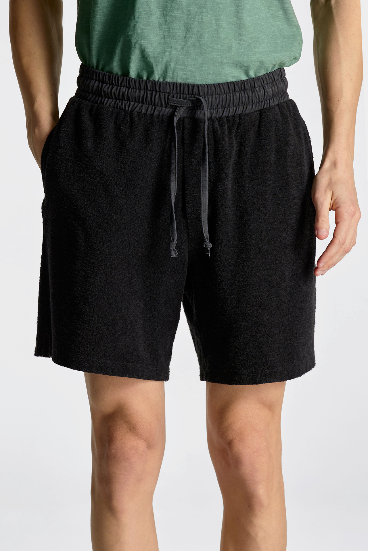 Terry Towel Contrast Waist Bermuda