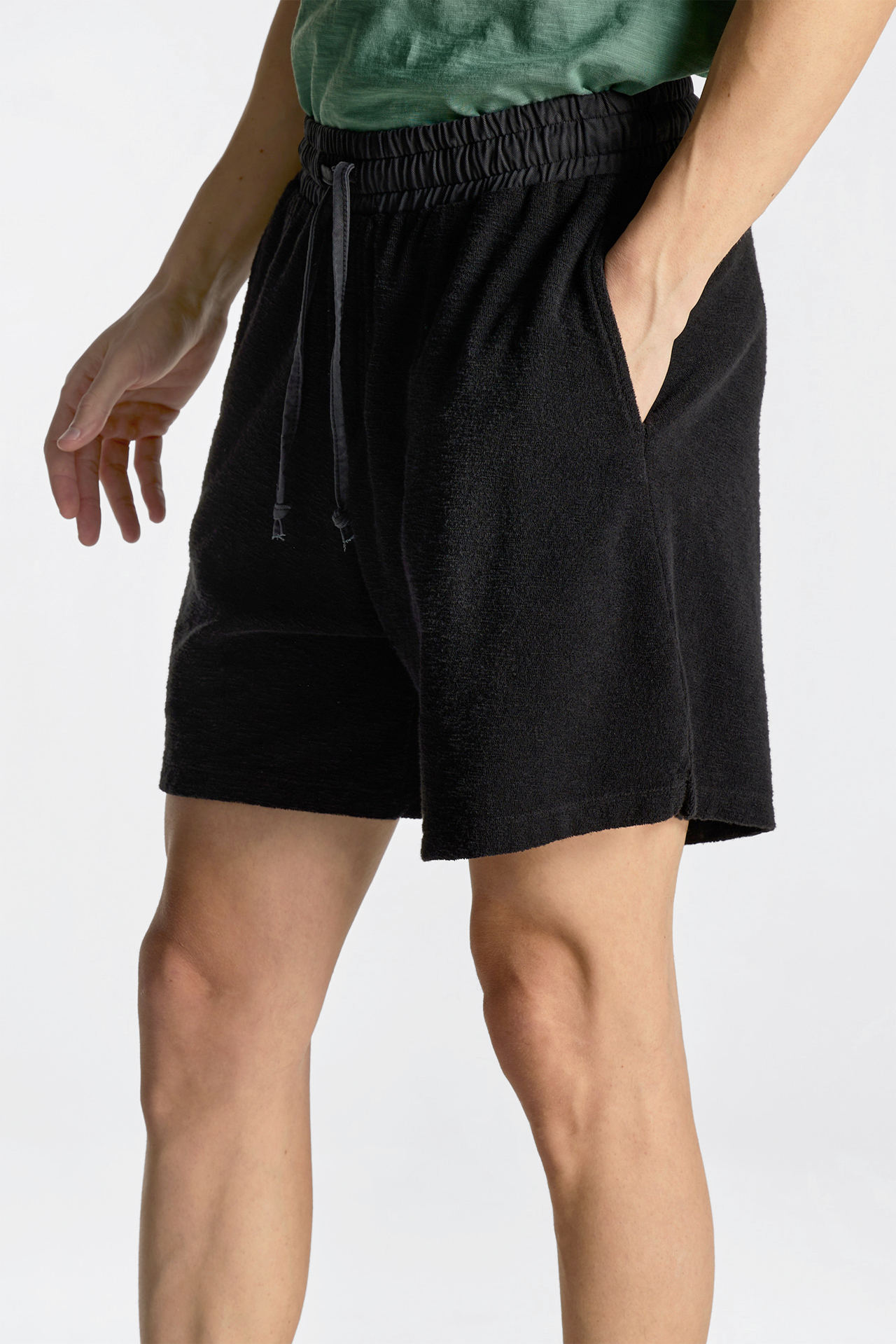 Terry Towel Contrast Waist Bermuda