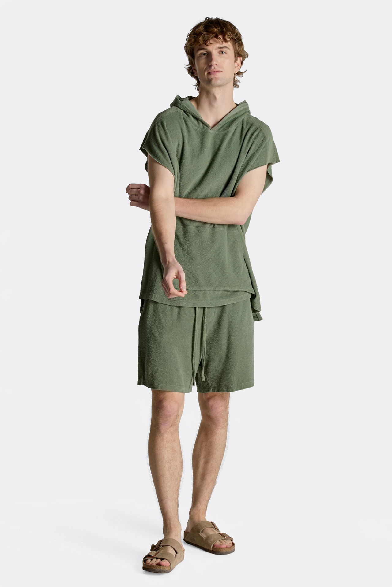 Terry Towel Contrast Waist Bermuda