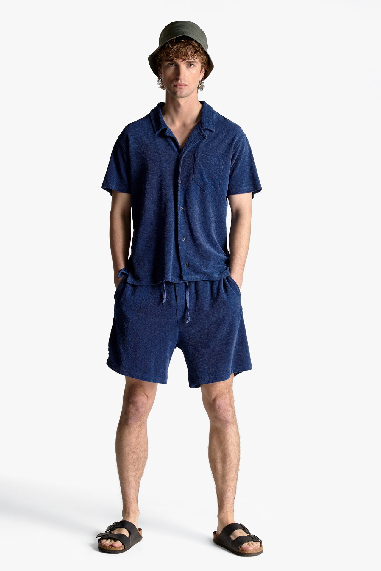 Terry Towel Contrast Waist Bermuda