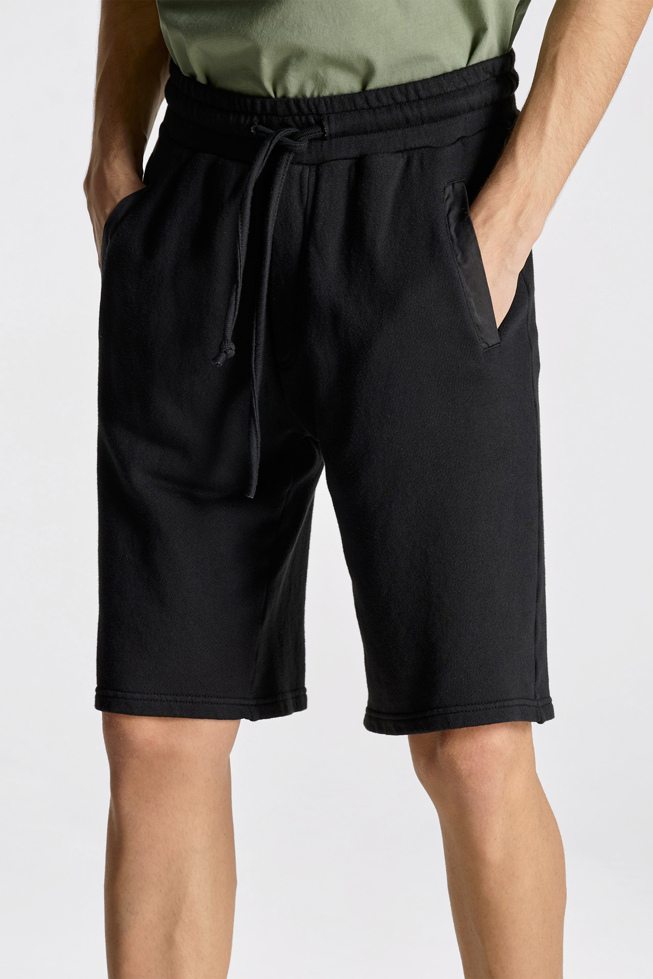 Mixed Fabric Regular Fit Bermuda