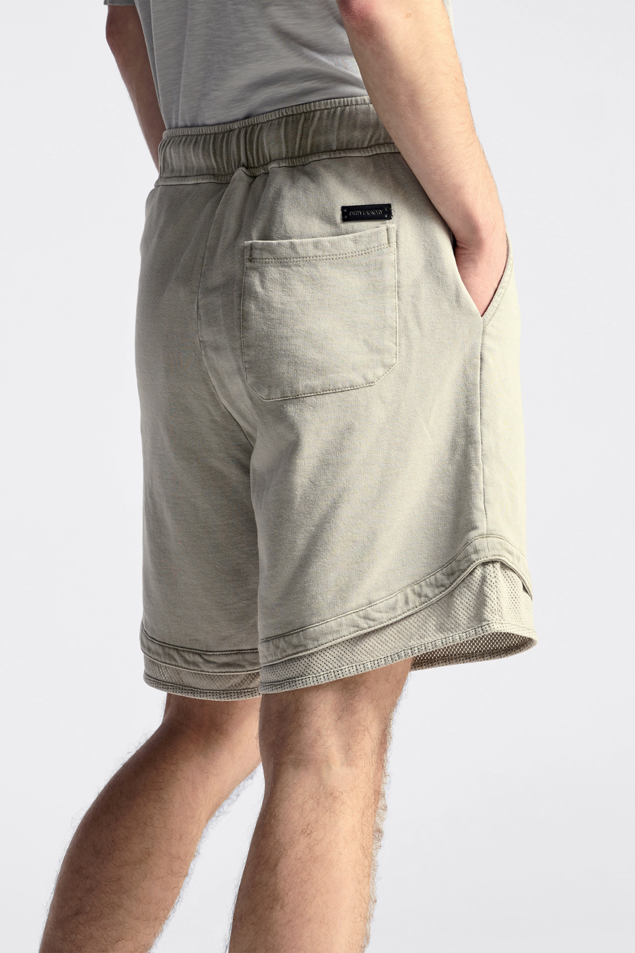 Mixed Fabric Double Bermuda