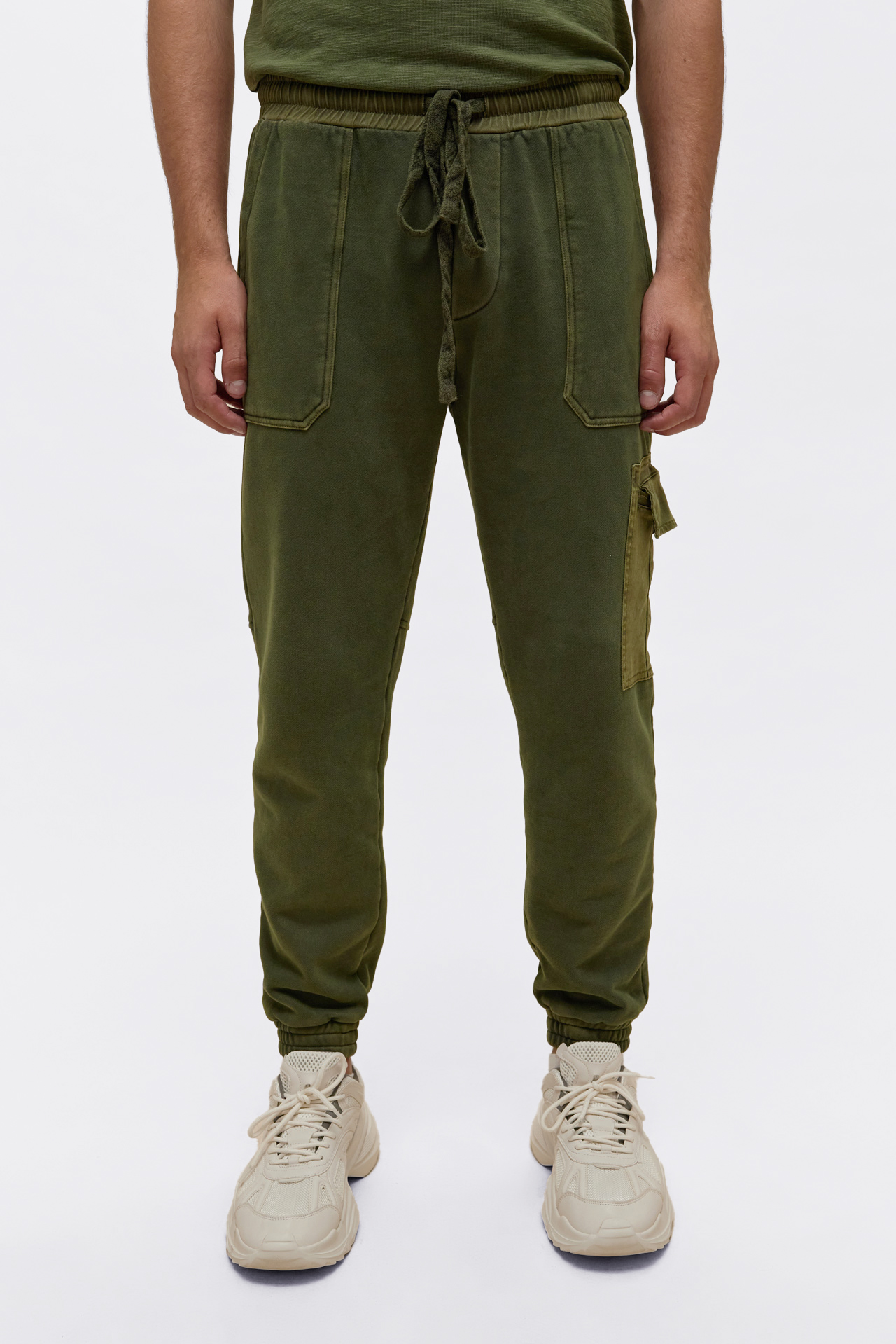 Contrast Cargo Sweatpants