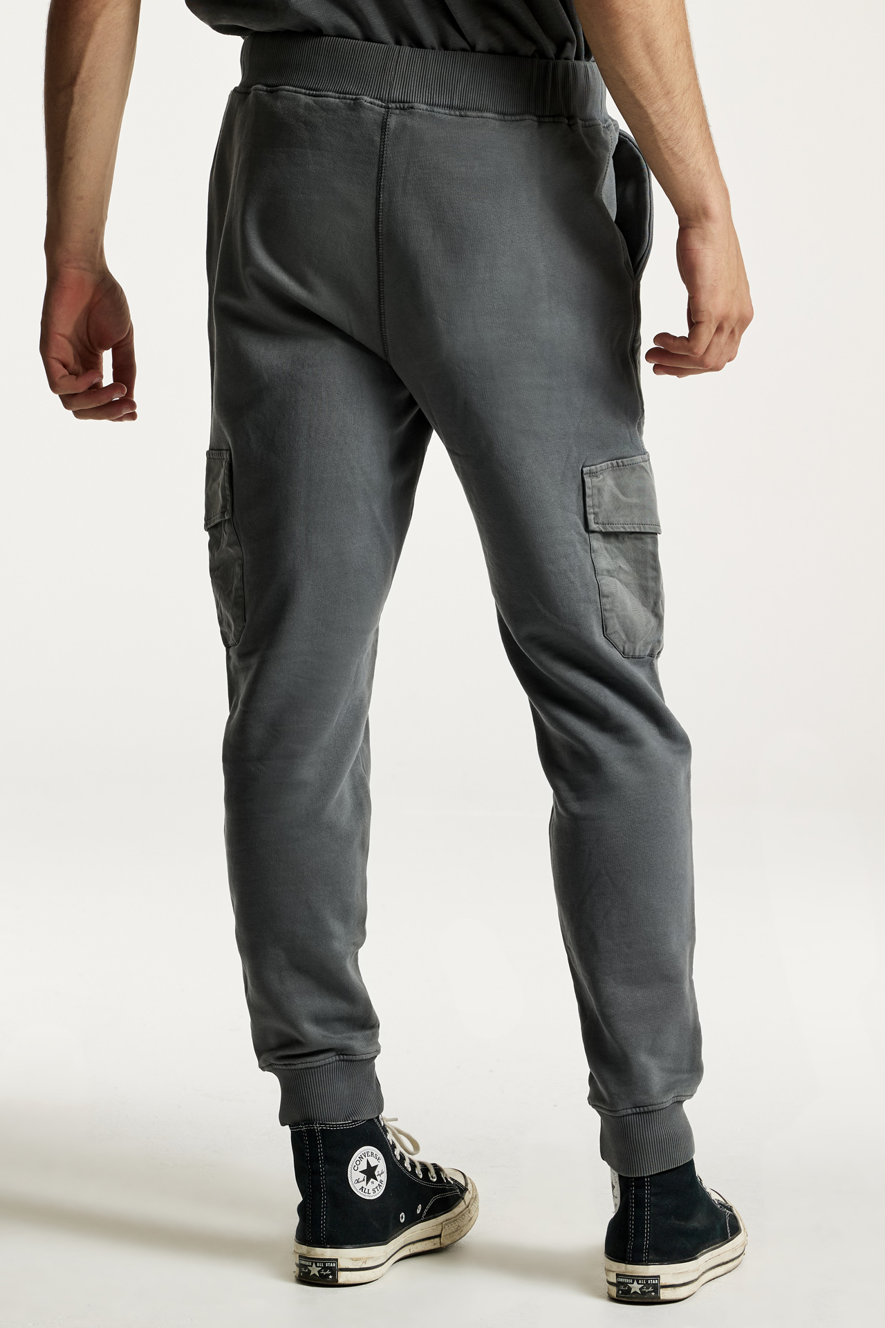Mixed Fabric Cargo Sweatpants