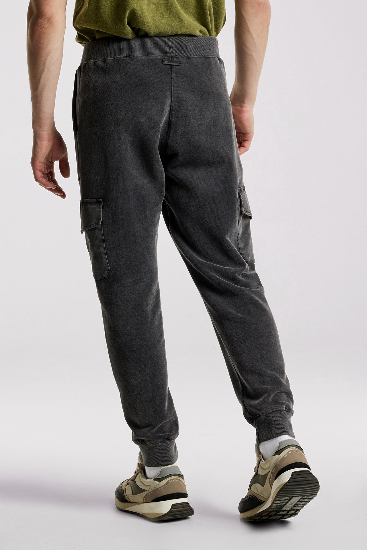 Mixed Fabric Cargo Sweatpants