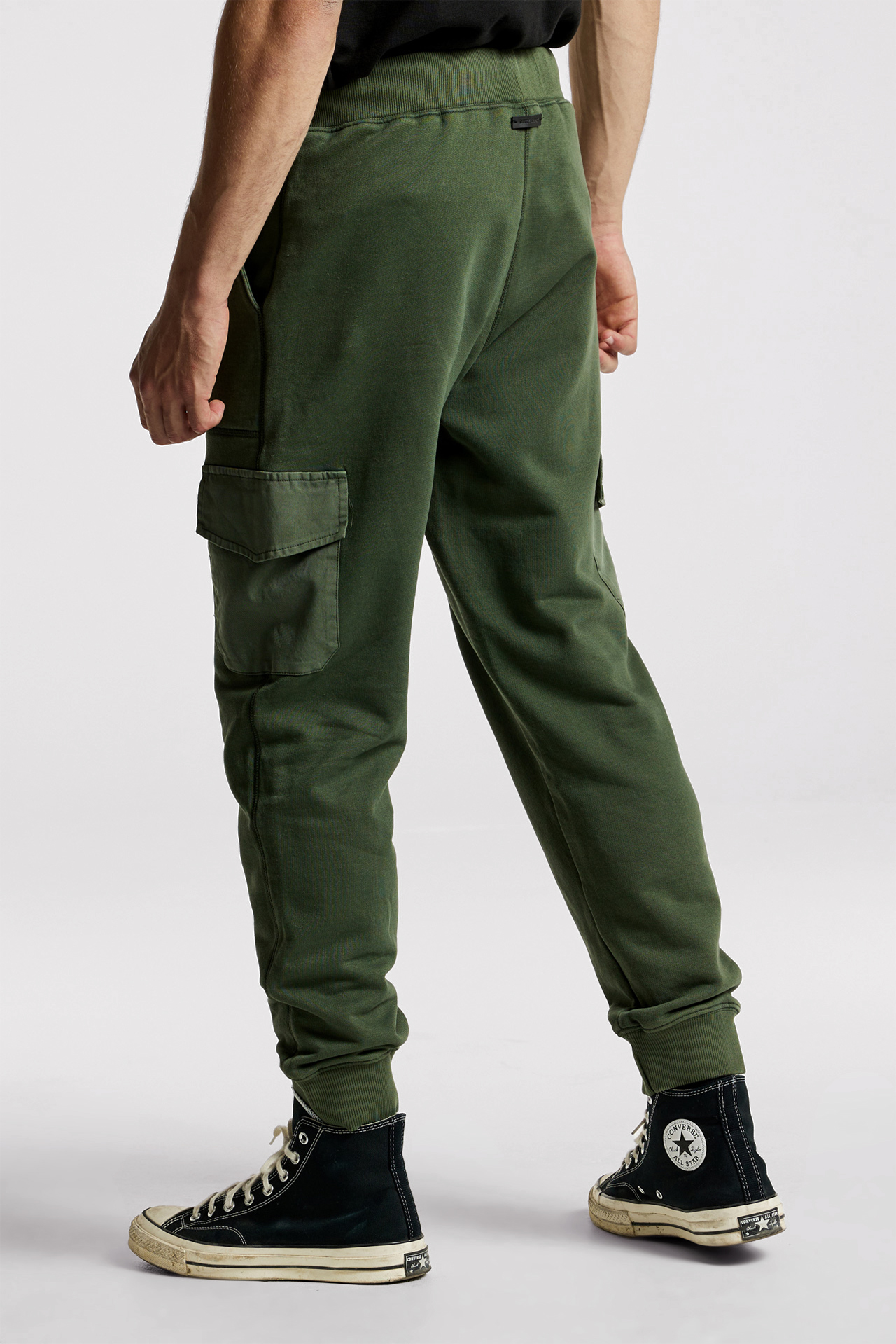 Mixed Fabric Cargo Sweatpants