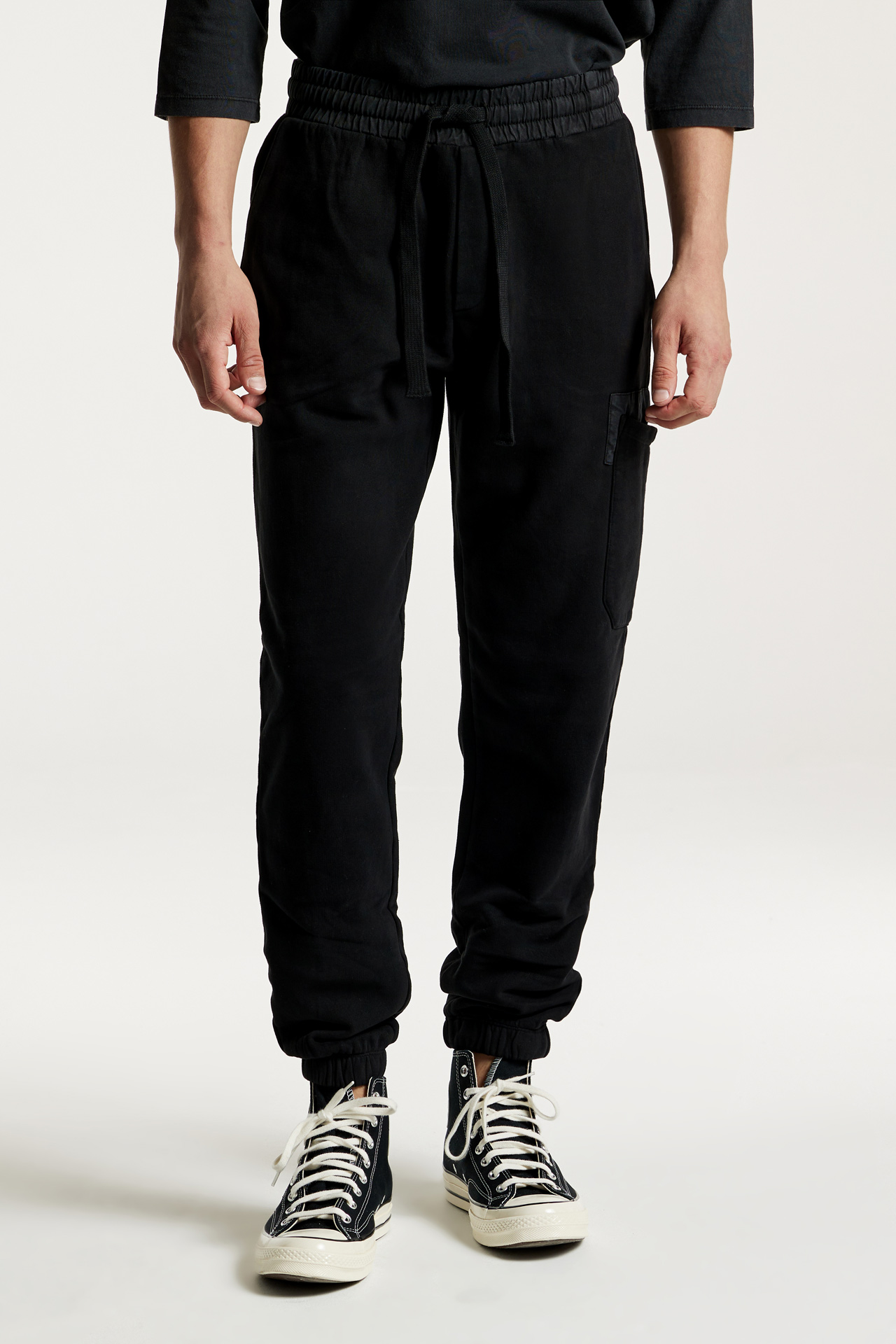 Cargo Mixed Fabric Sweatpants