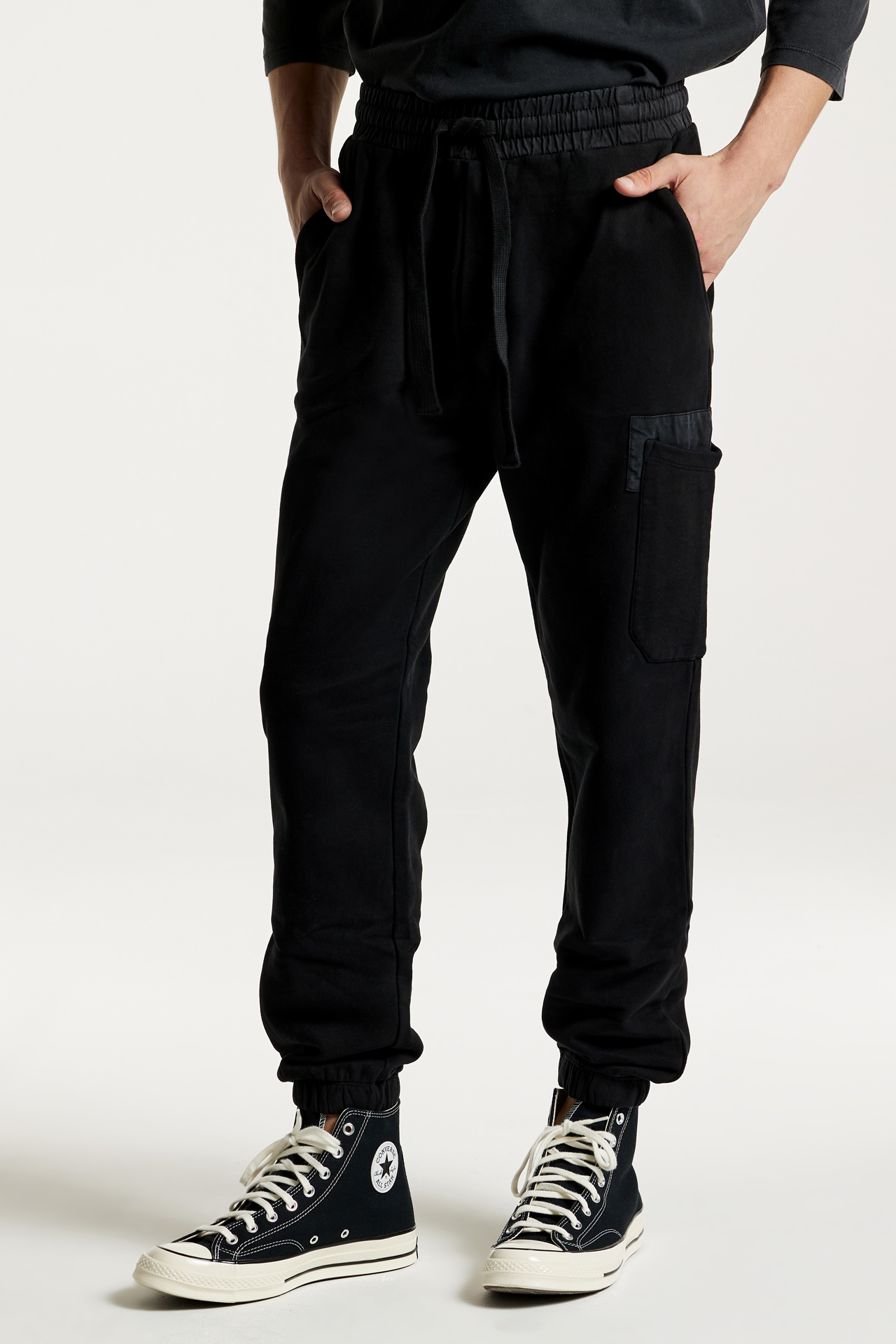 Cargo Mixed Fabric Sweatpants