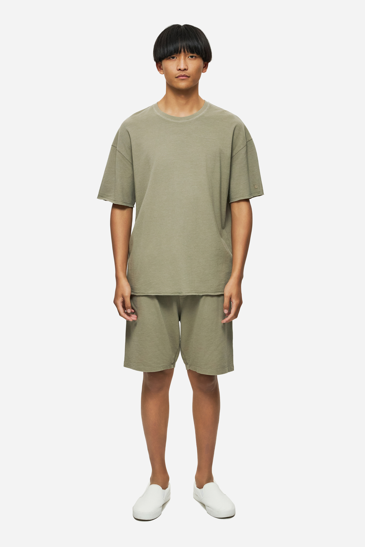 PIQUET T-SHIRT WITH RAW EDGES