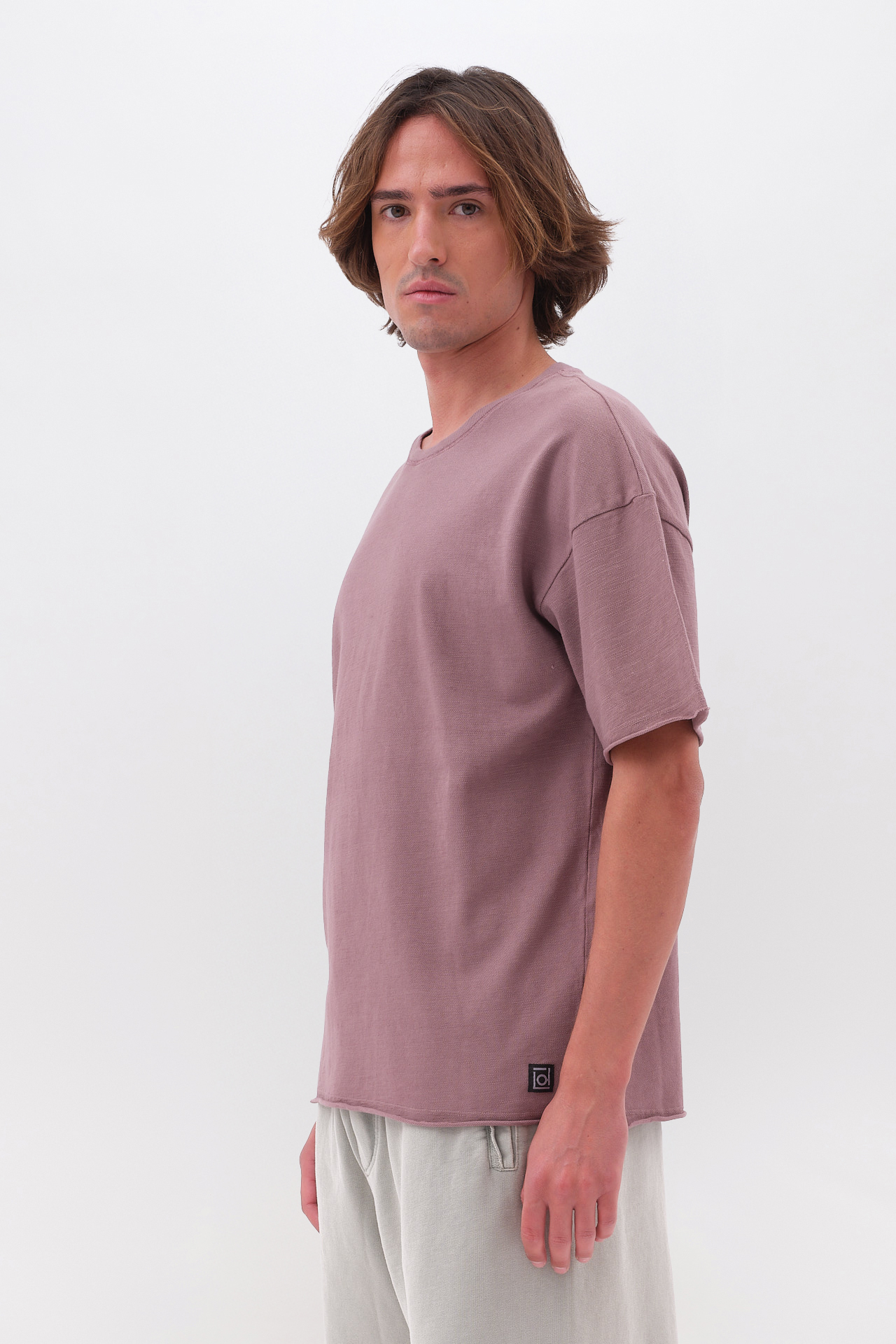 PIQUET T-SHIRT WITH RAW EDGES