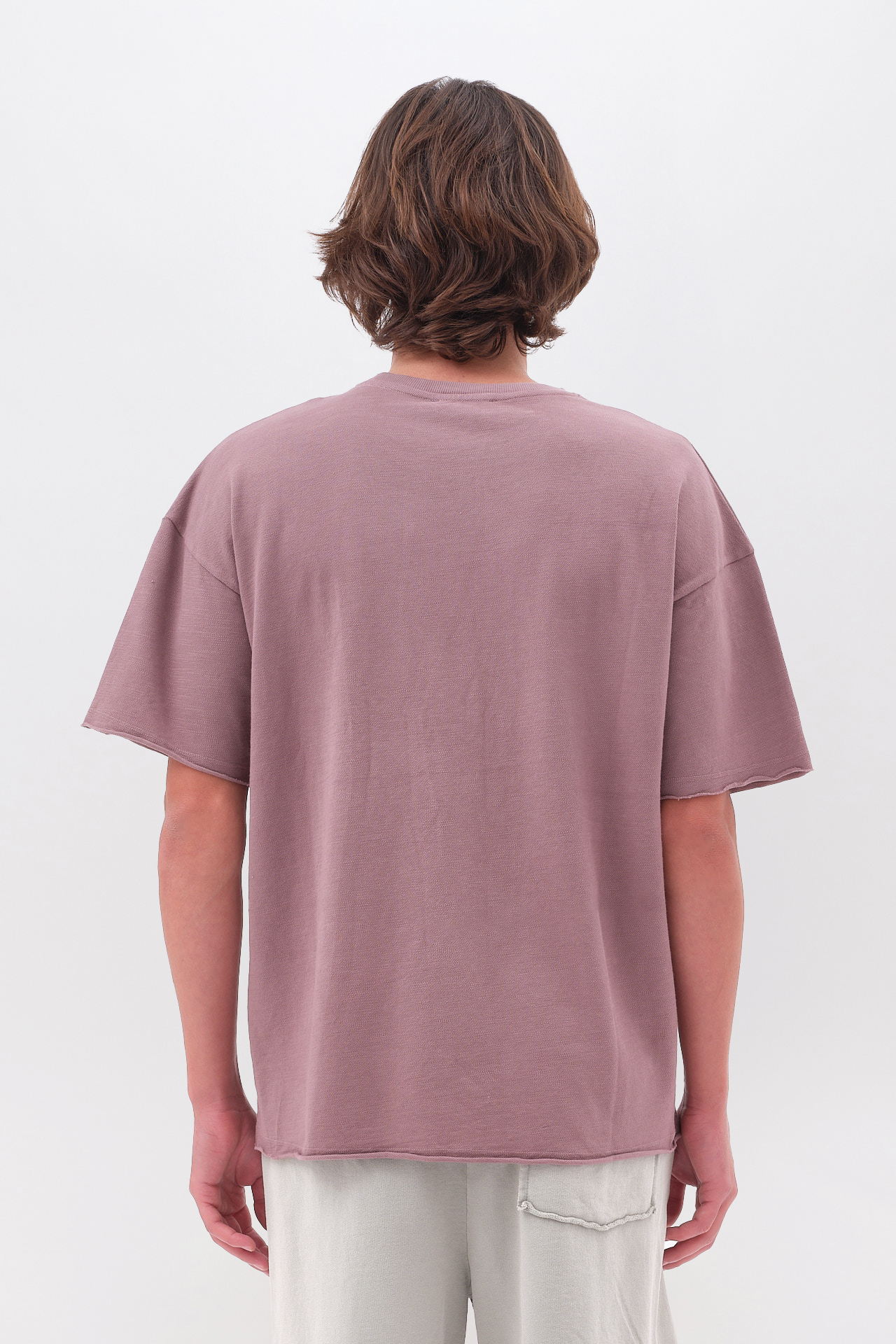 PIQUET T-SHIRT WITH RAW EDGES