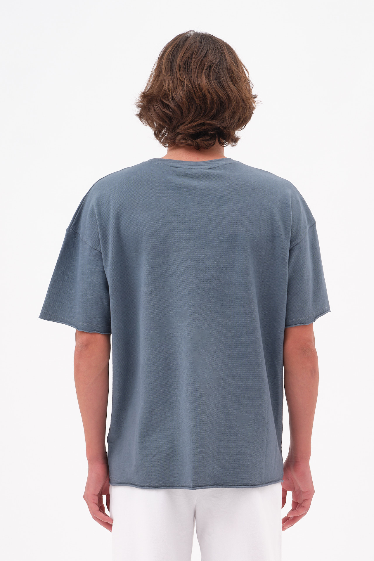 PIQUET T-SHIRT WITH RAW EDGES