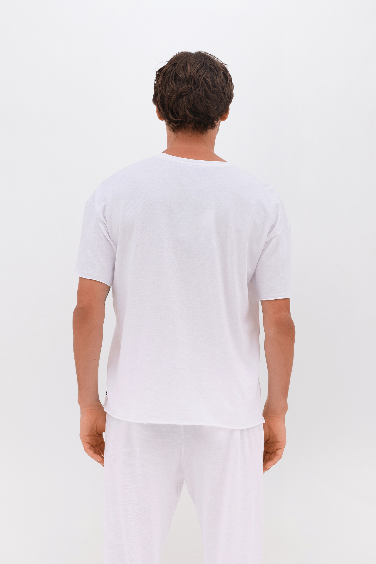 PIQUET T-SHIRT WITH RAW EDGES