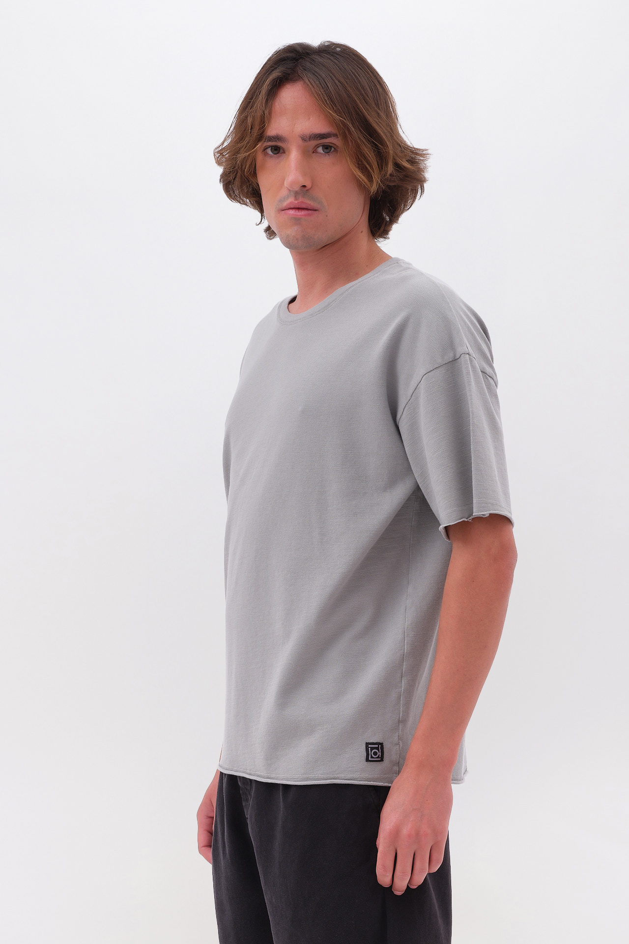 PIQUET T-SHIRT WITH RAW EDGES