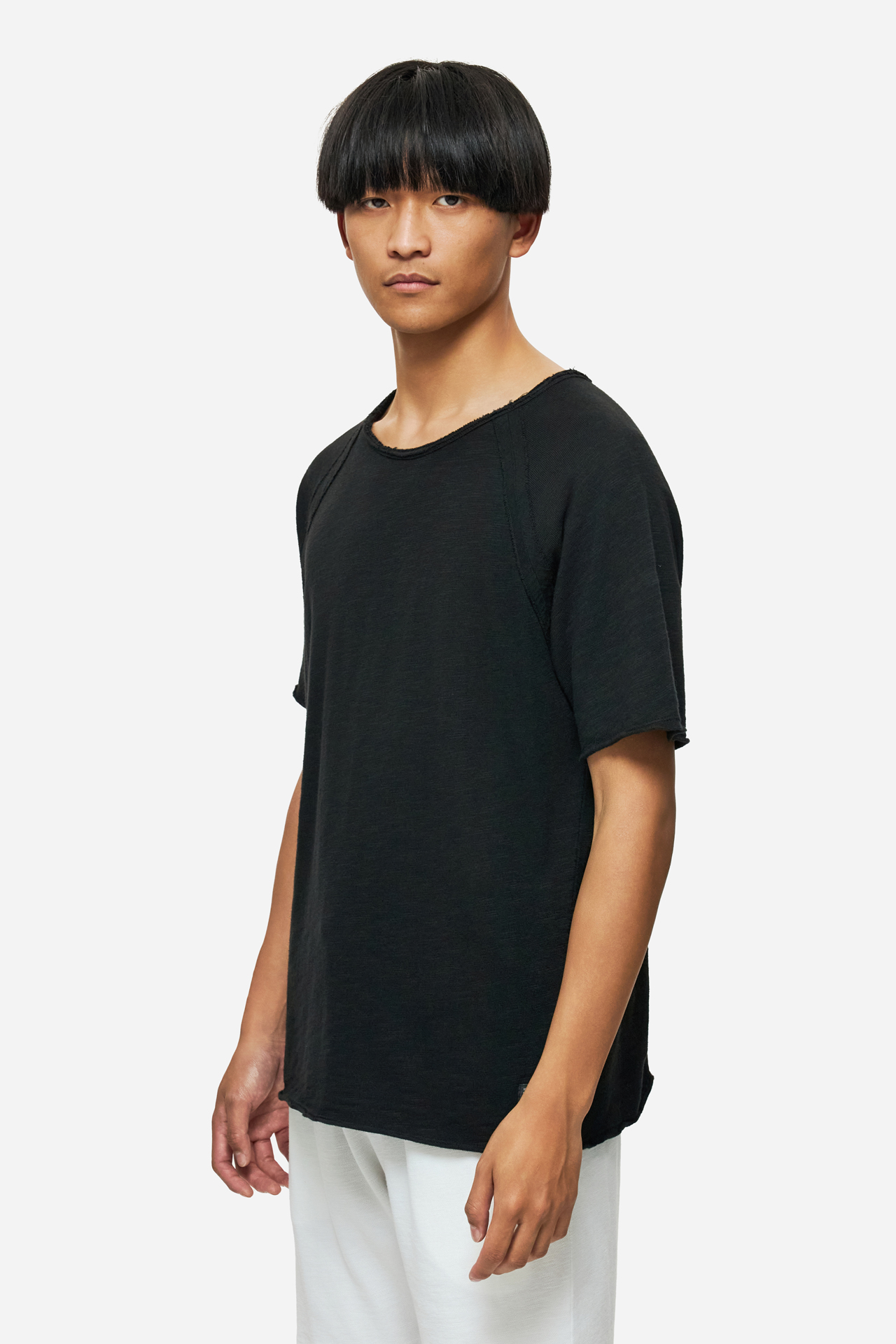 RAGLAN T-SHIRT WITH RAW EDGES