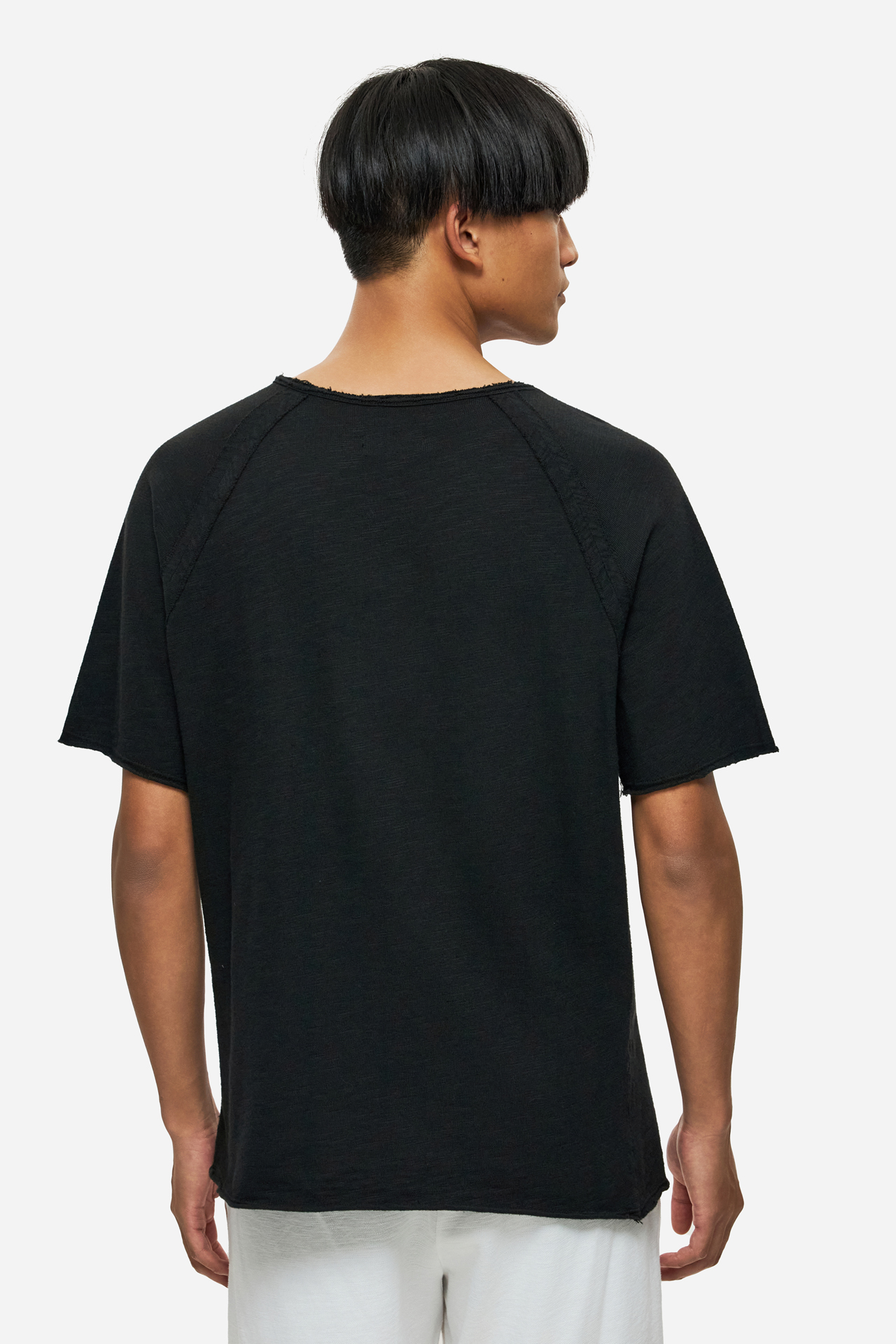 RAGLAN T-SHIRT WITH RAW EDGES