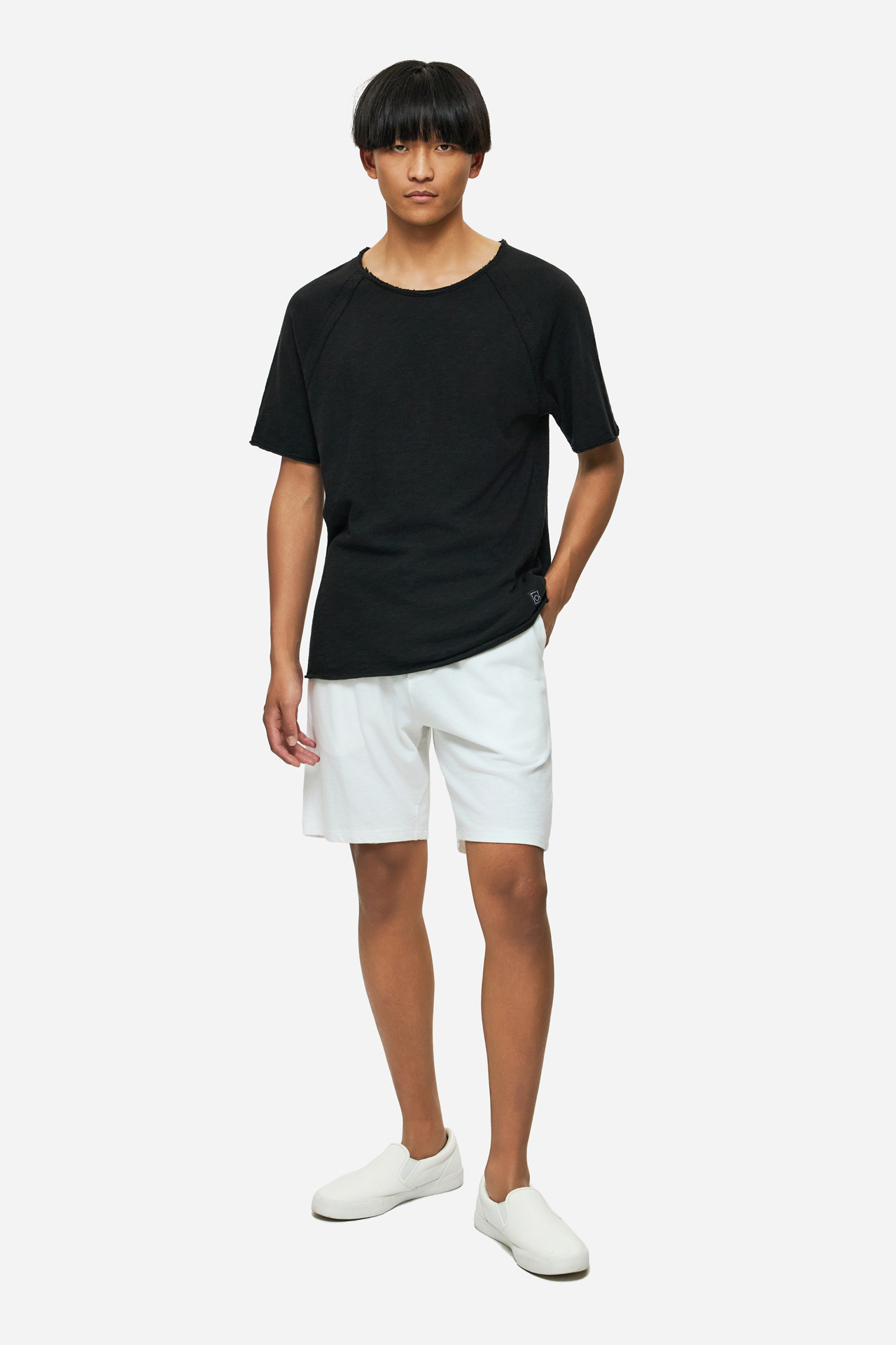 RAGLAN T-SHIRT WITH RAW EDGES