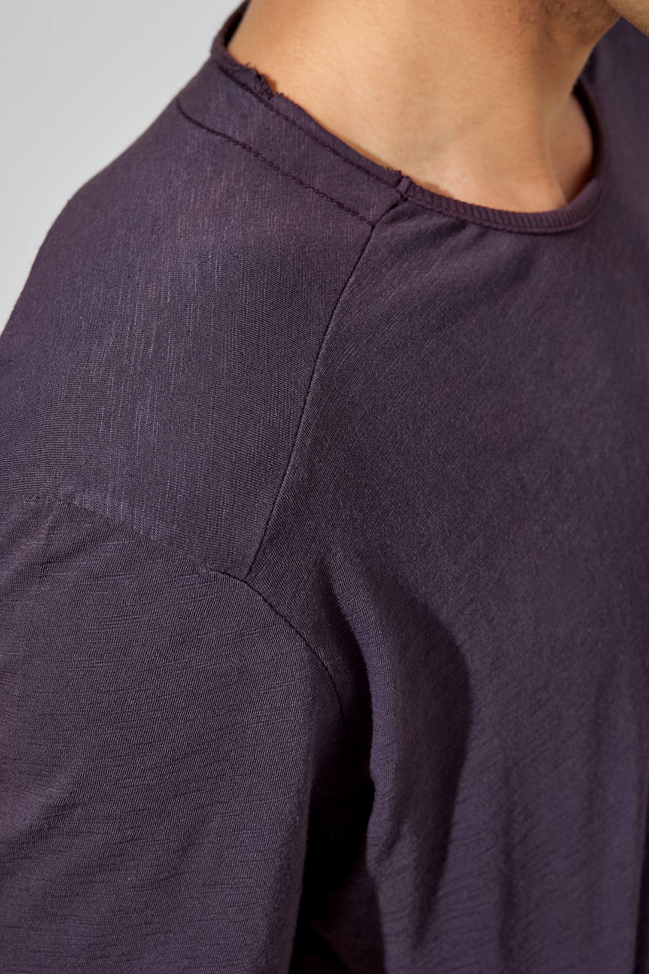 HALF RIB NECK SLUB TEE