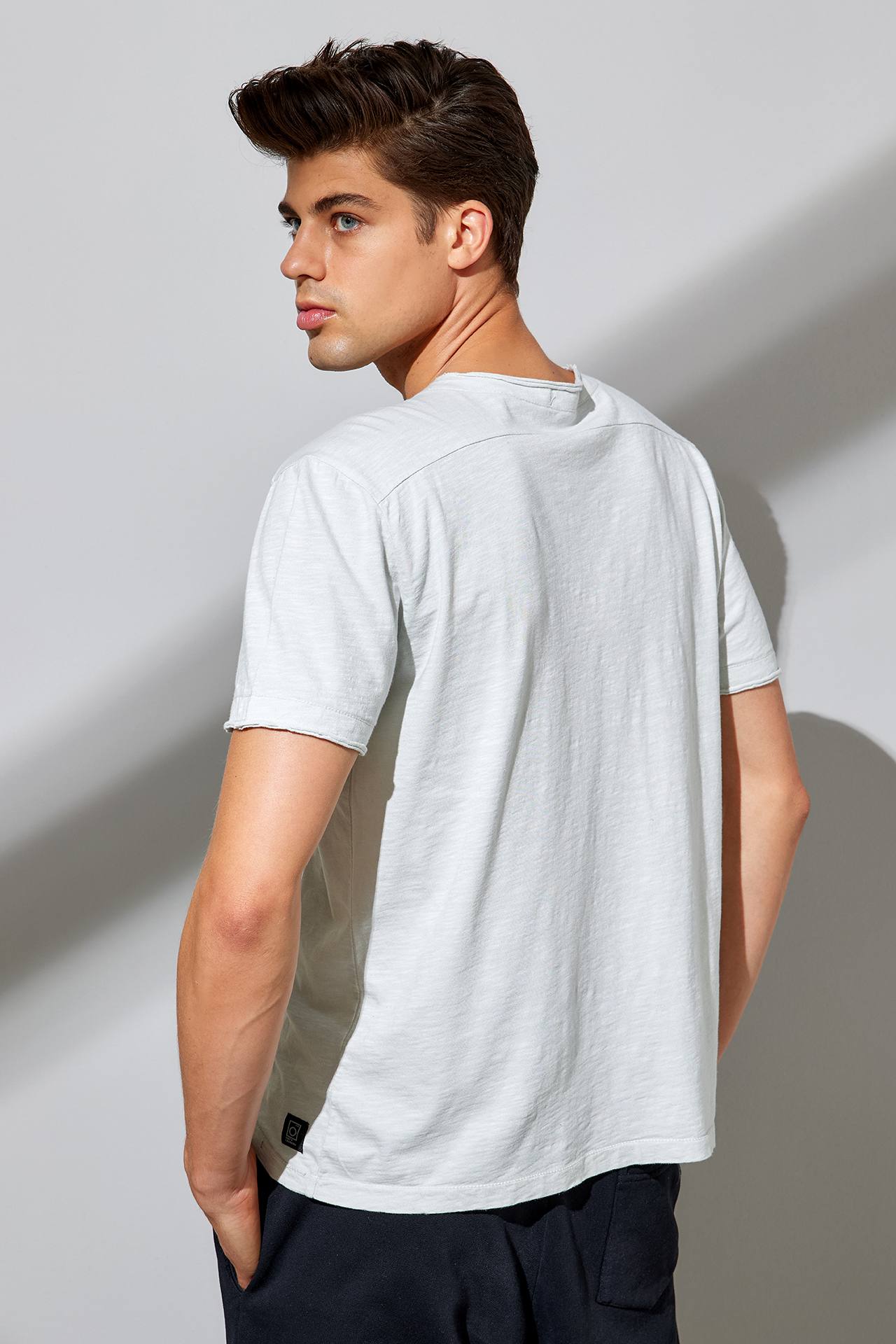 HALF RIB NECK SLUB TEE