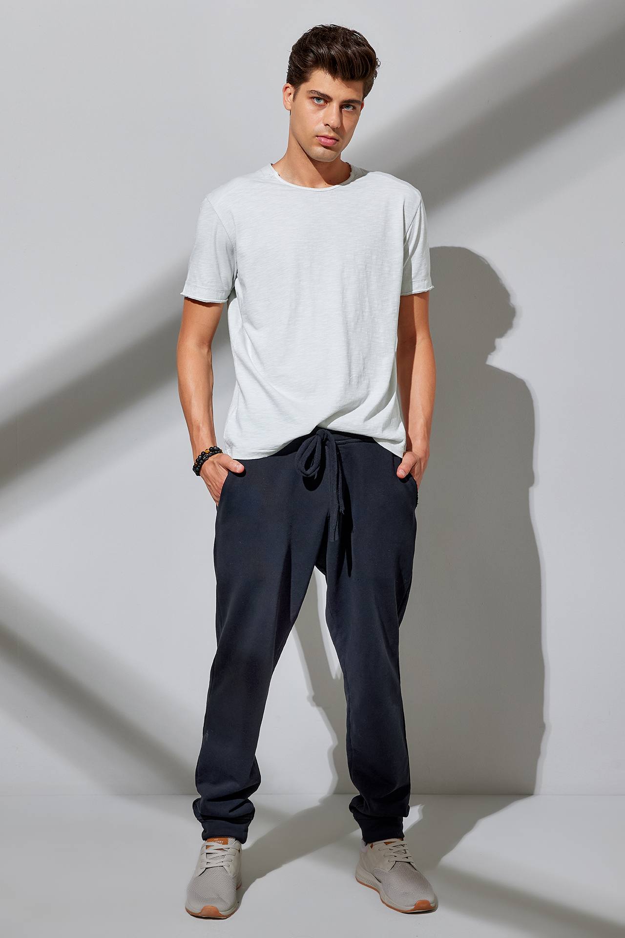 HALF RIB NECK SLUB TEE