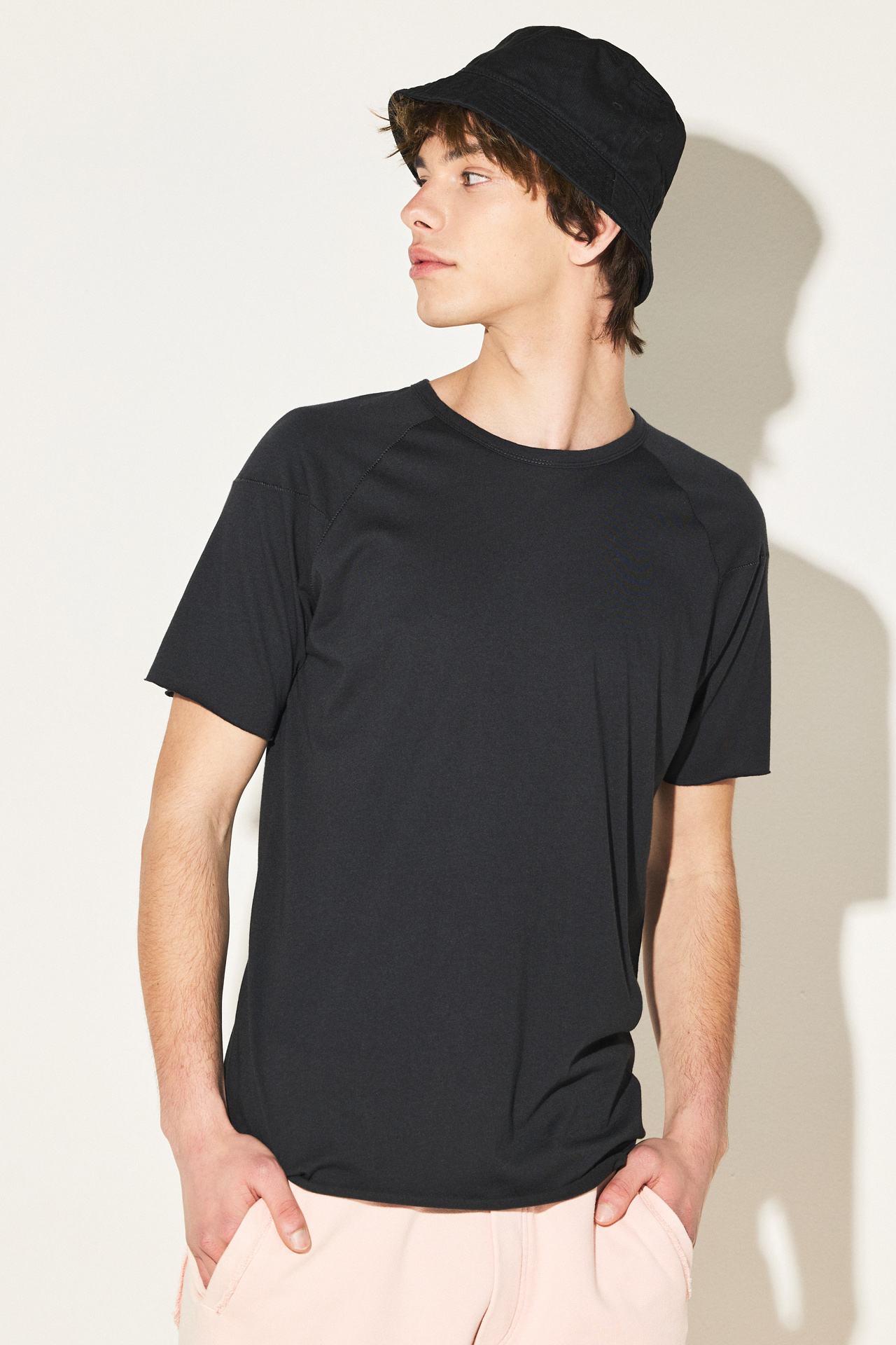 ORGANIC MODAL RAGLAN OPEN STITCH TEE