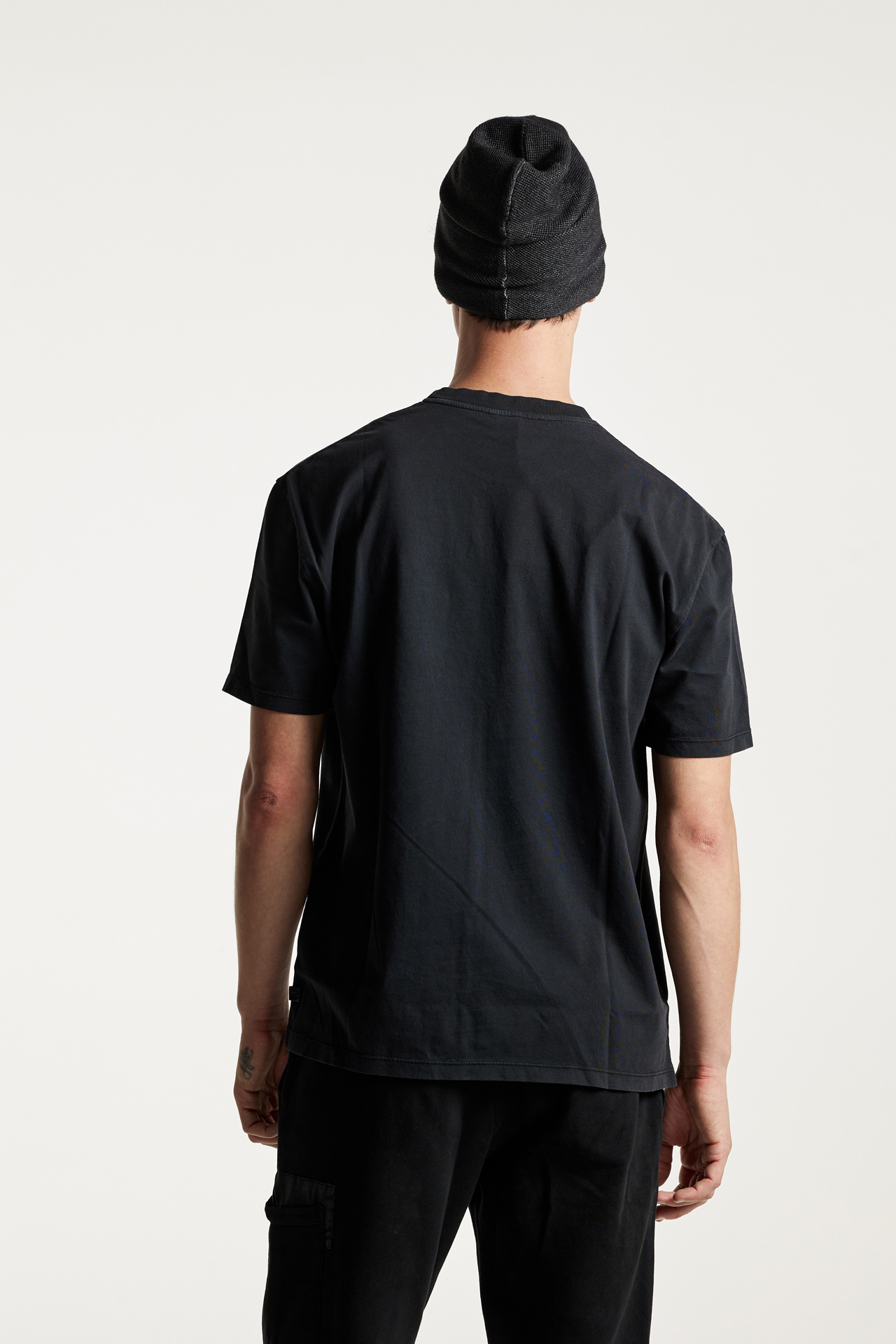 Mixed Fabric Pocket T-Shirt