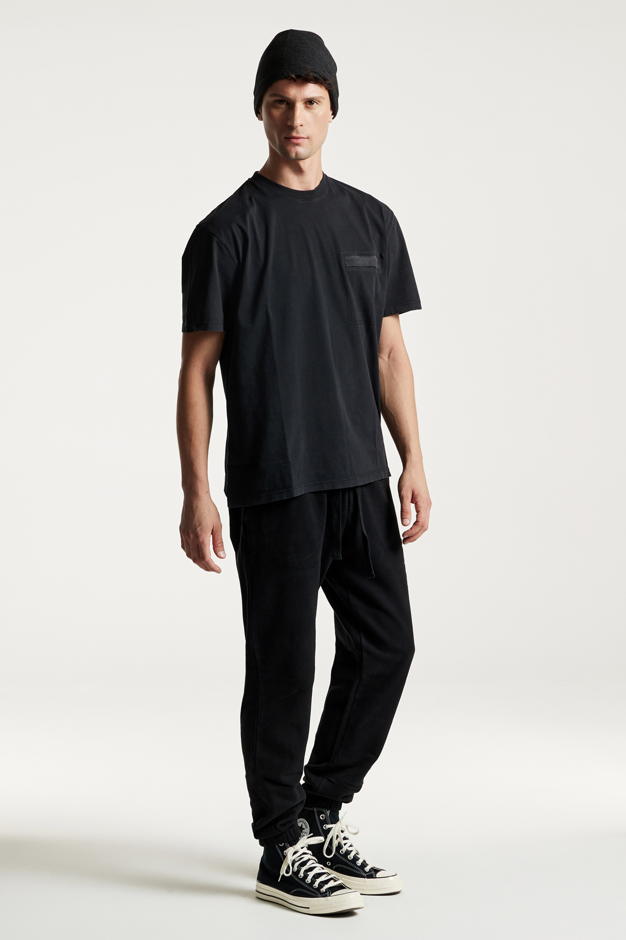 Mixed Fabric Pocket T-Shirt