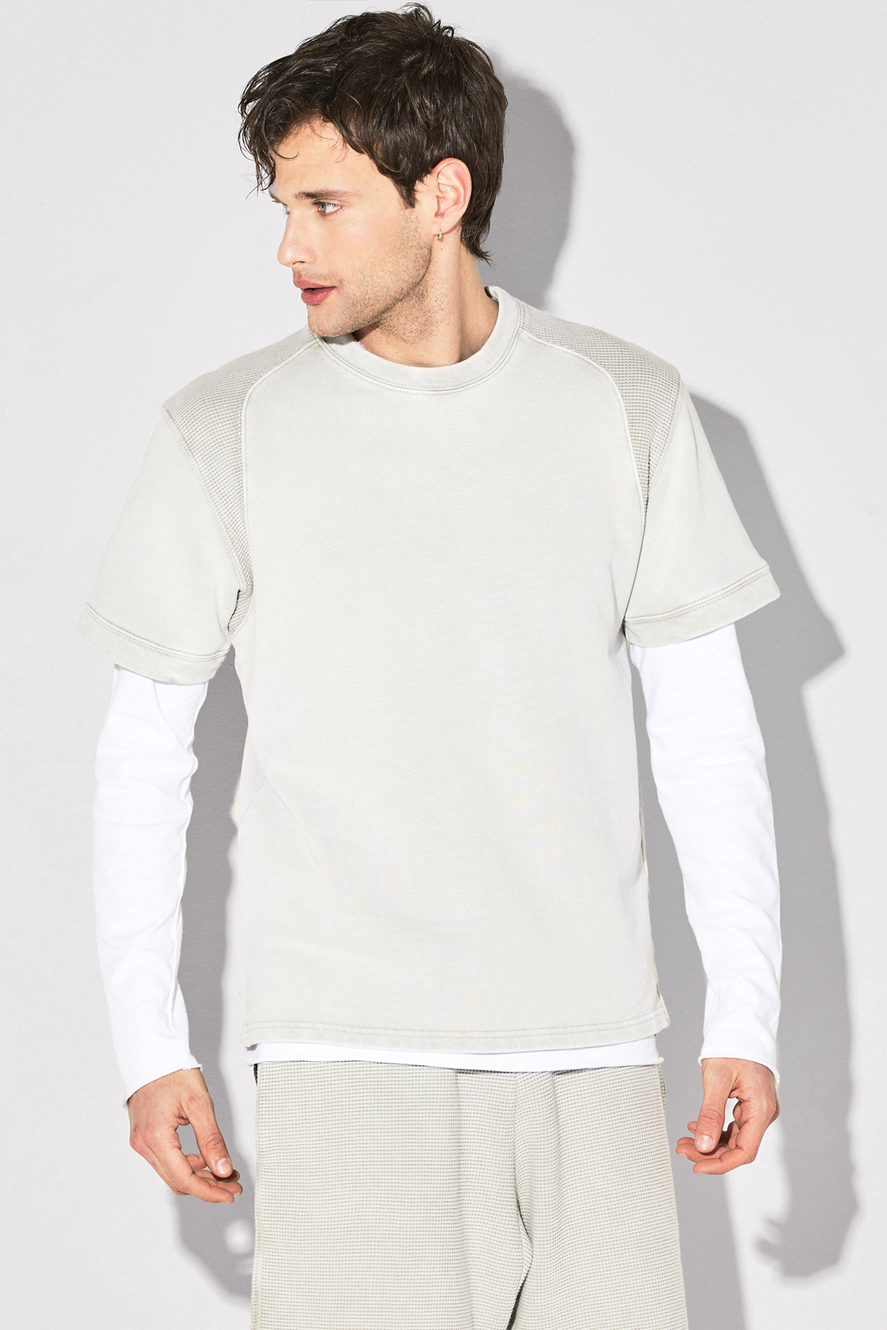 WAFFLE DETAIL OVERSIZE TEE