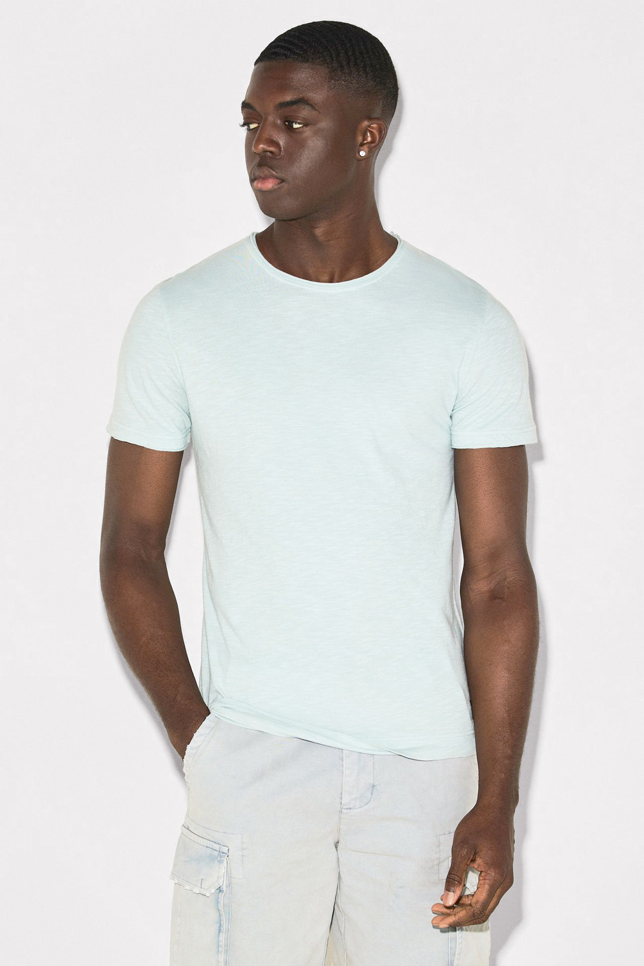 STEPPED HEM SLUB TEE