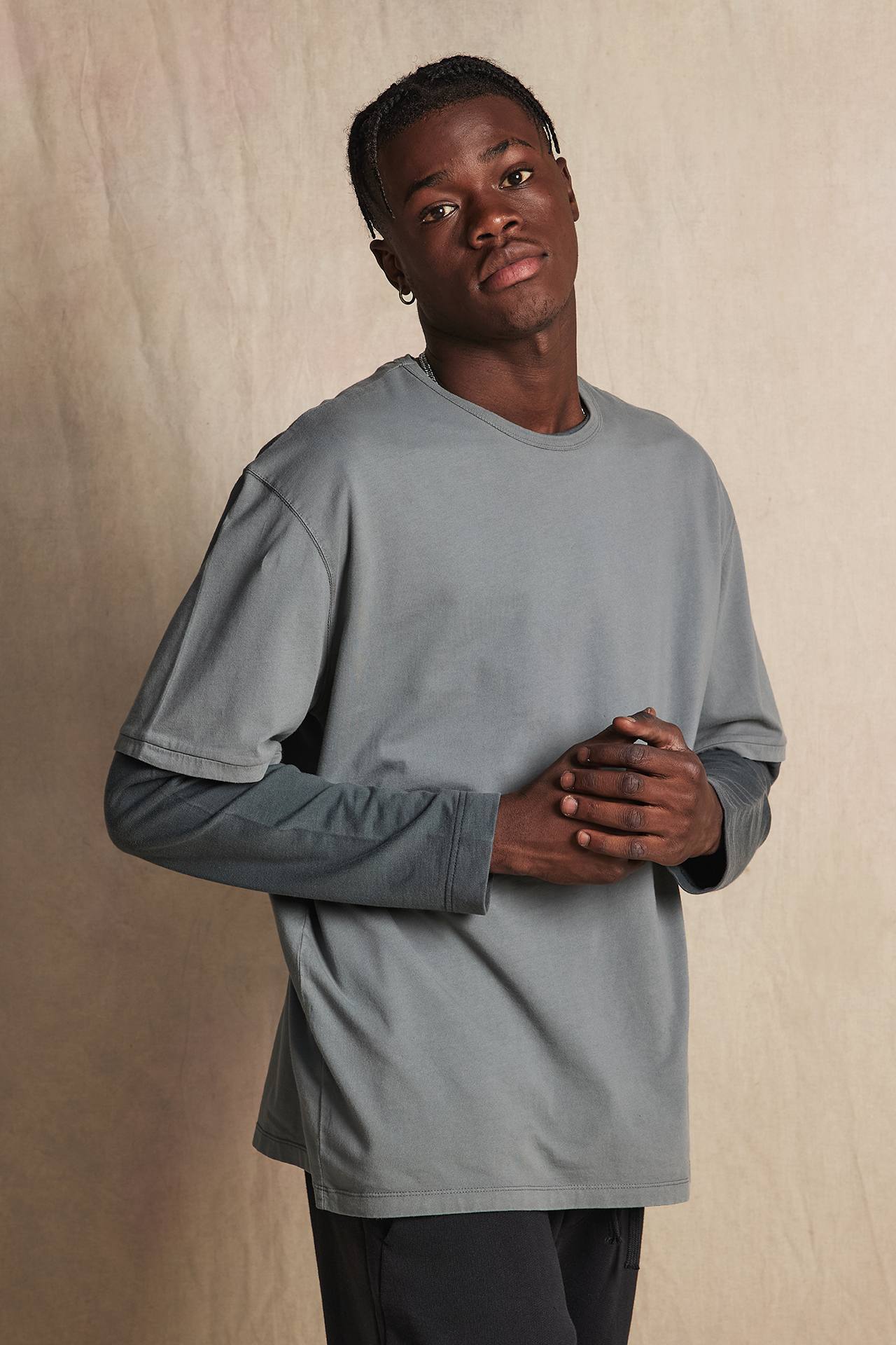 RELAXED RIB NECK TEE