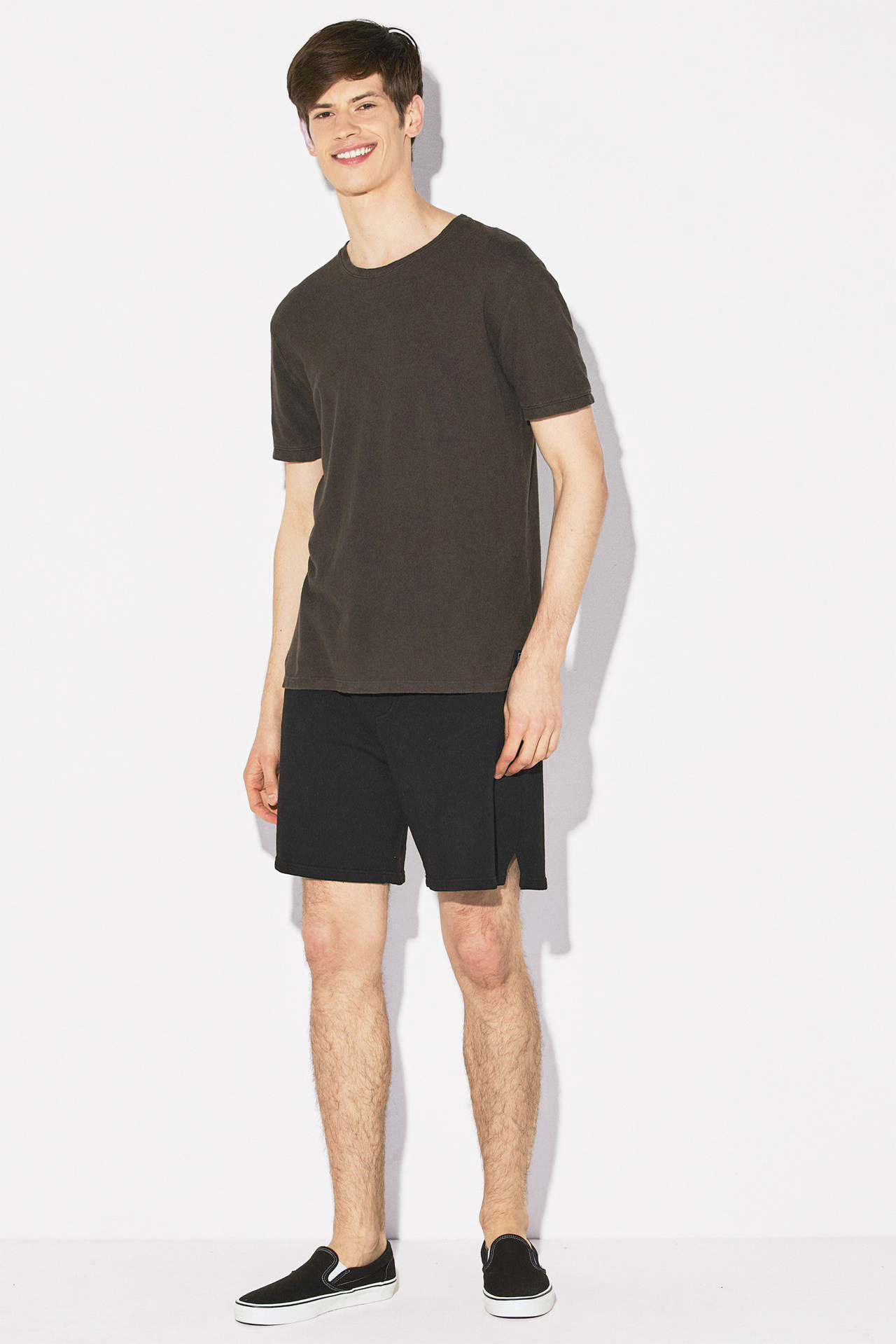 LINEN BLEND OPEN STICHES TEE